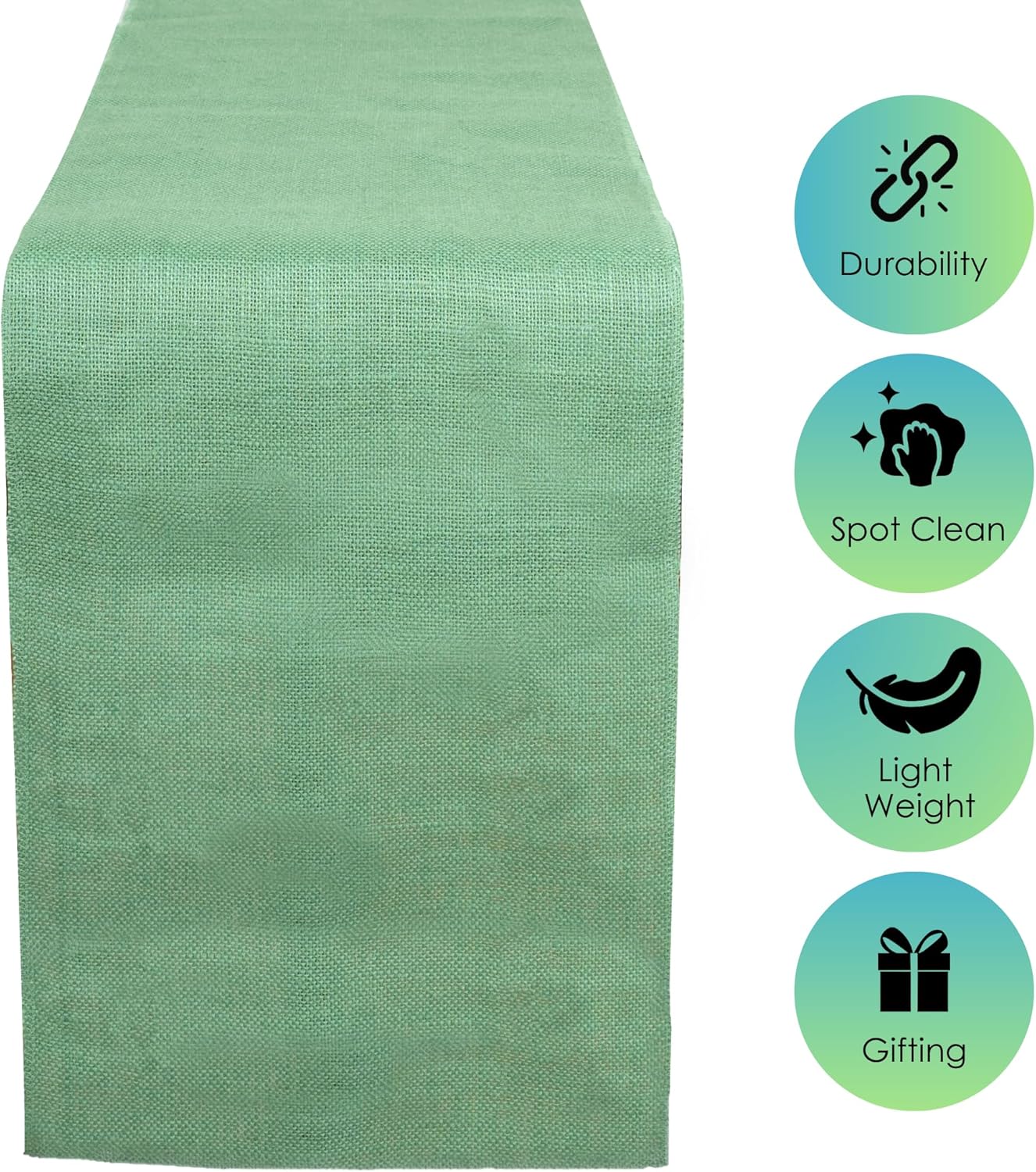 RAJRANG Mineral Green Jute Table Runner Set of 2