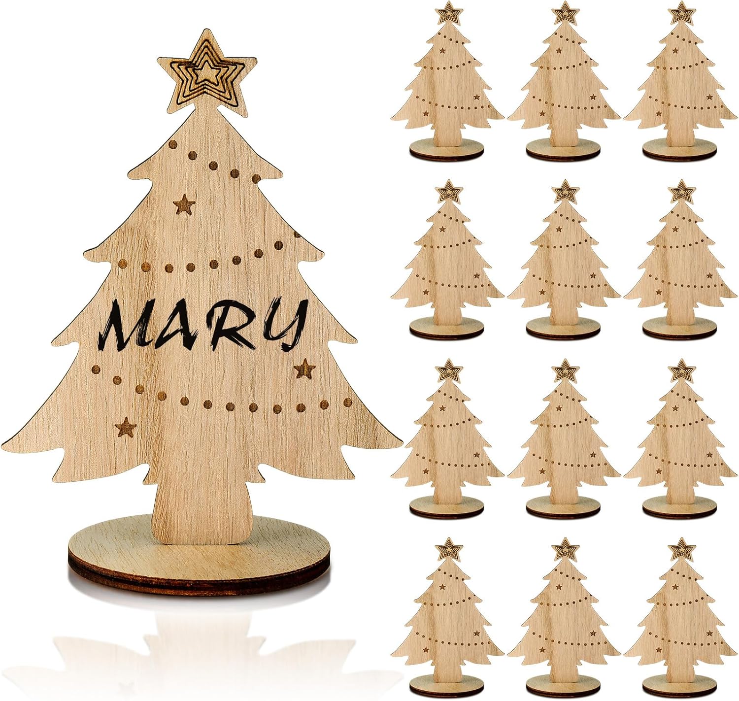 Cholemy 12 Piece Christmas Tree Place Card Holders