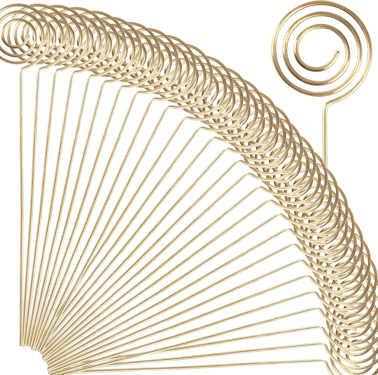 HW 50pcs 47 Inch Golden Ring Wire Clip Table Card Holders