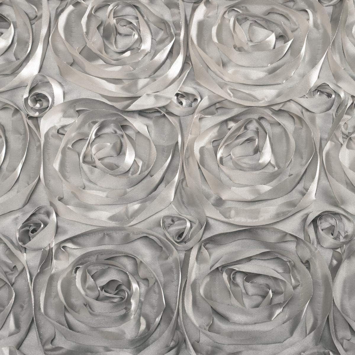 Andersons Silver Satin Rosette Table Runner 14x9ft Wedding Decor
