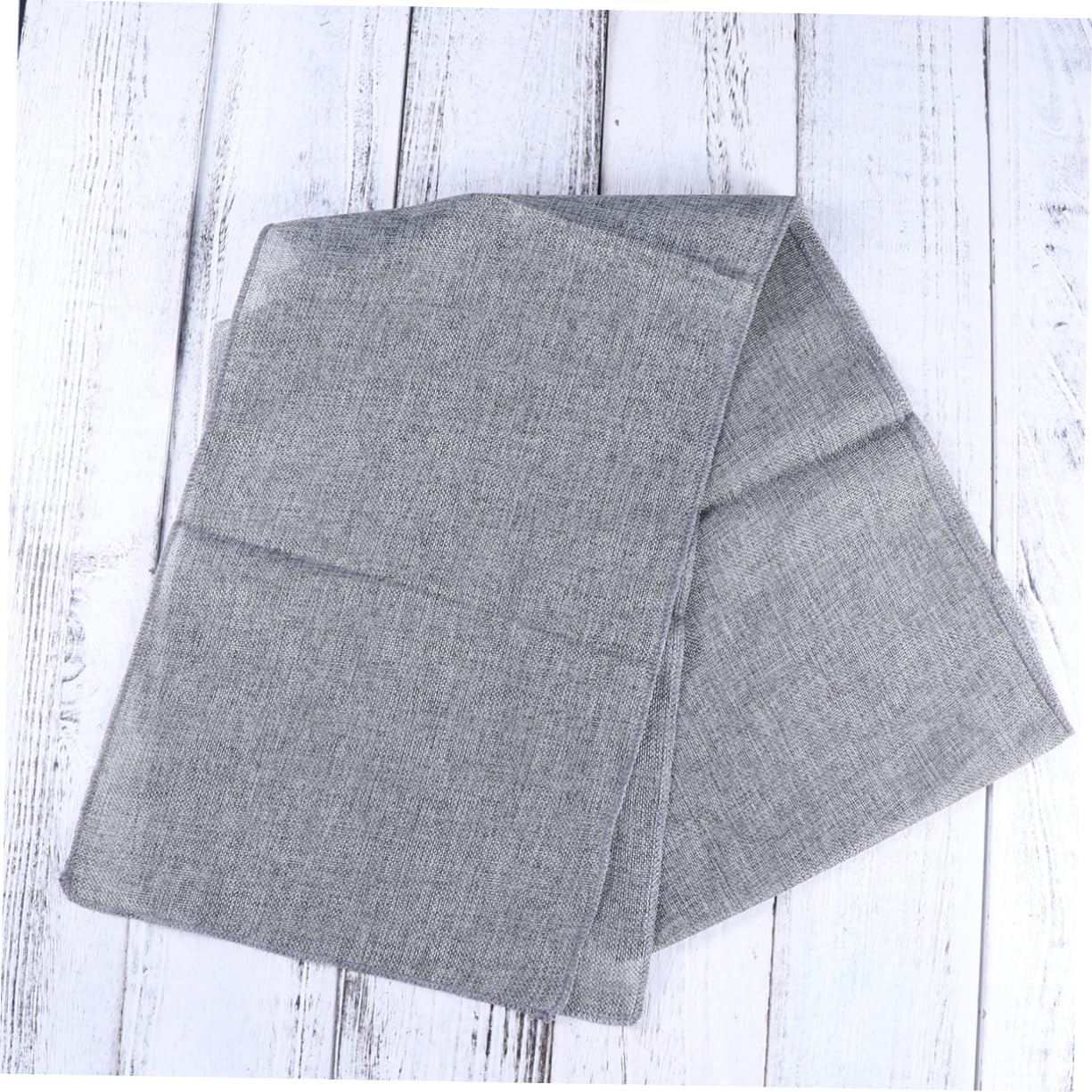 KICHOUSE Gray Burlap Table Runner Elegant Imitated Linen Decor