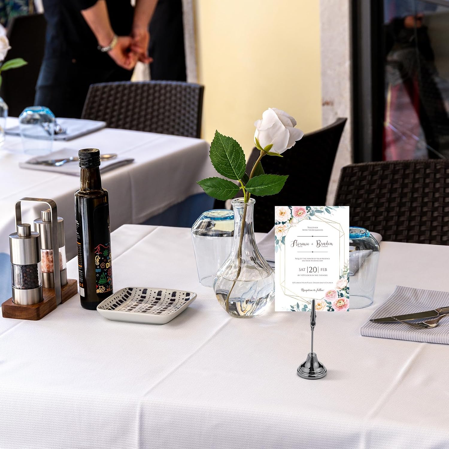 Marspark 12 Pcs Table Number Holders 3 Inch Place Card Stands