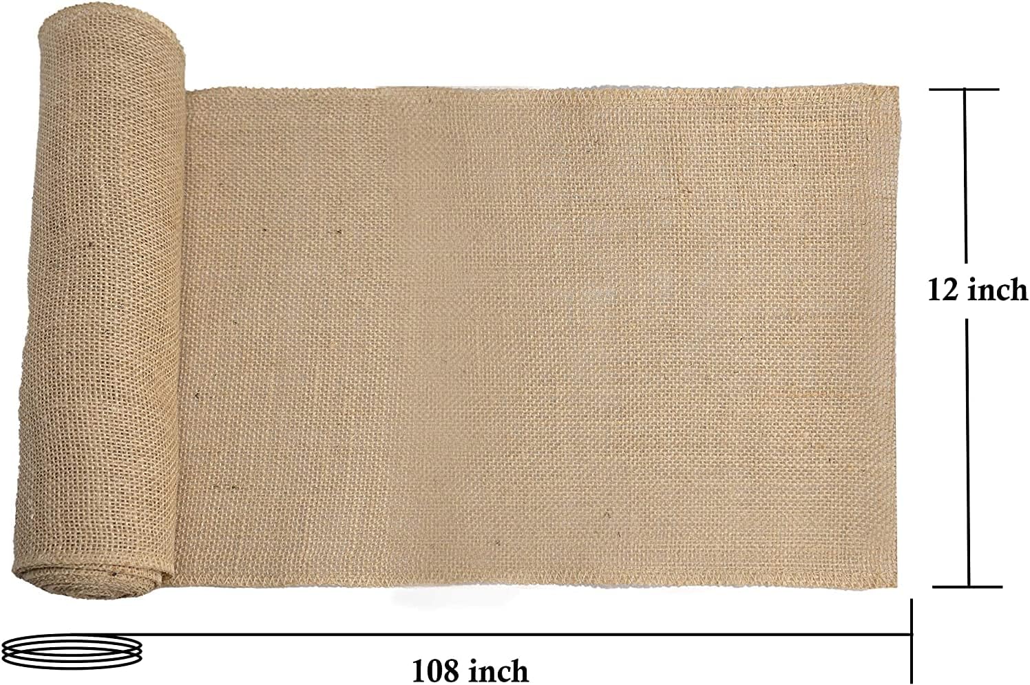 BEEKAY Natural Jute Table Runner 12x108 Inch
