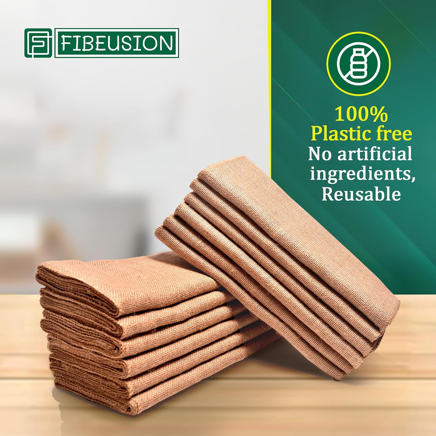 FIBEUSION Burlap Table Runners Pack of 3 12x108
