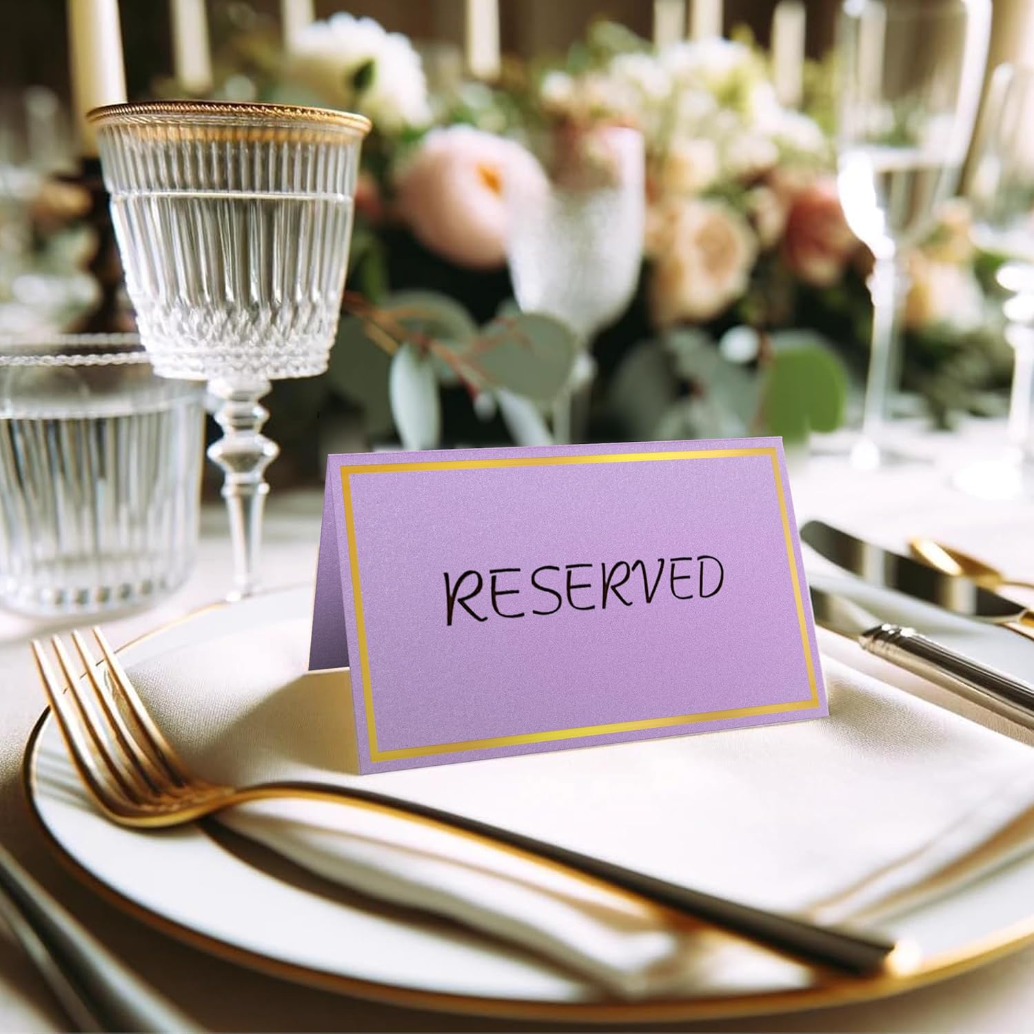 100 Pack Gold Foil Place Cards for Wedding and Events