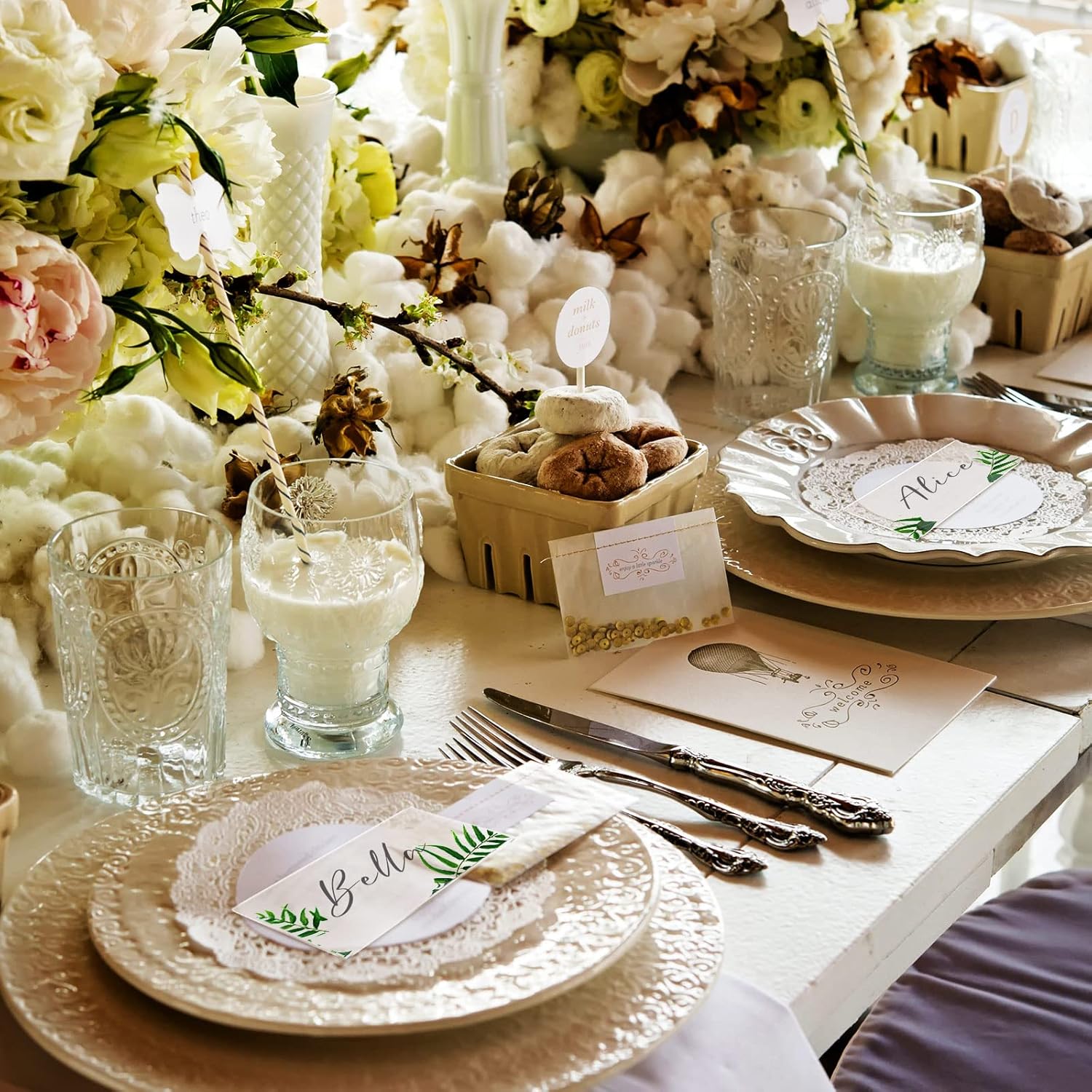 Chunful 120 Pcs Clear Acrylic Place Cards for Wedding DIY Table Setting