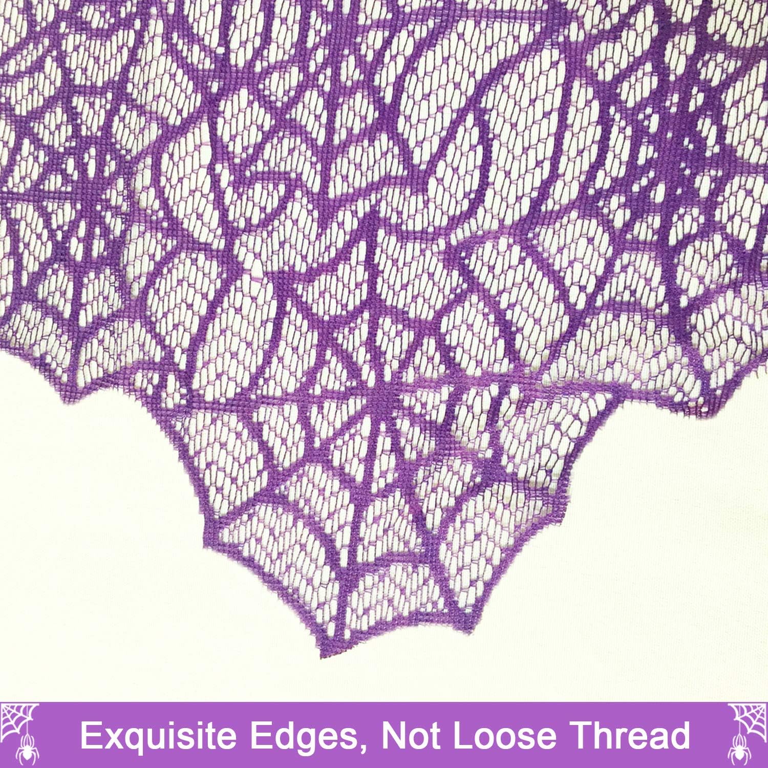 Halloween Table Runner Purple Lace Spider Web