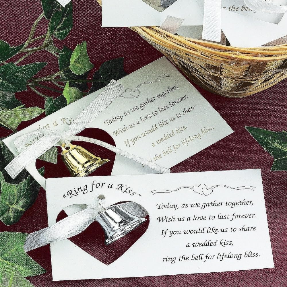 Fun Wedding Kissing Bells with Poem Cards 50pcs