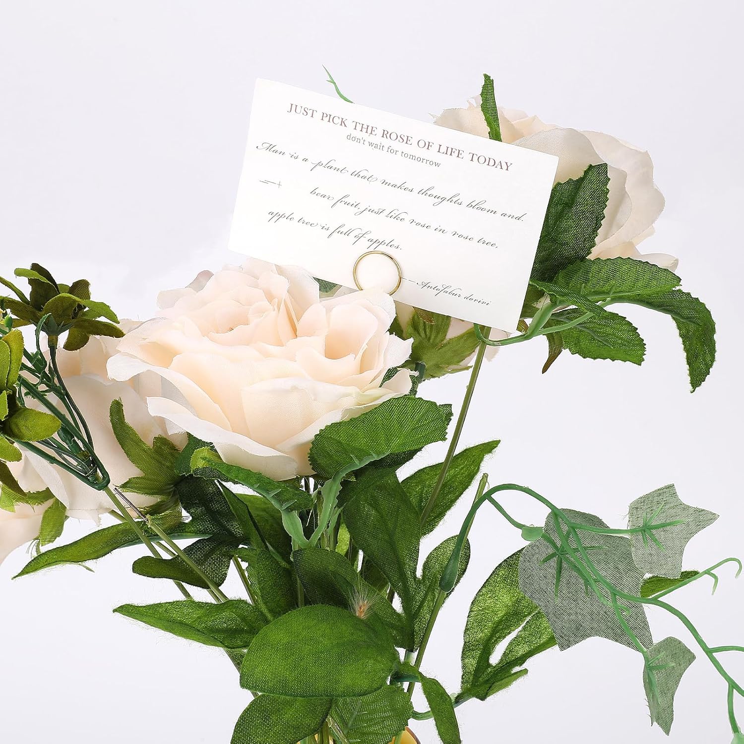 60Pcs Gold Metal Wire Floral Place Card Holders