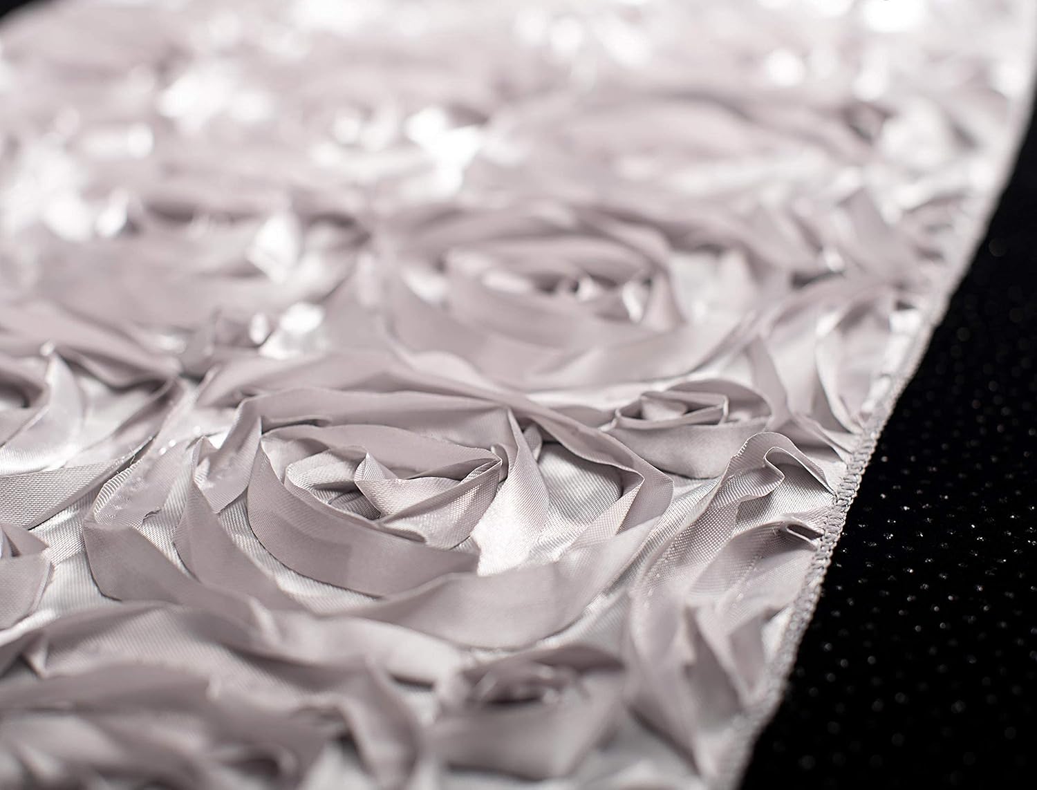 Andersons Silver Satin Rosette Table Runner 14x9ft Wedding Decor