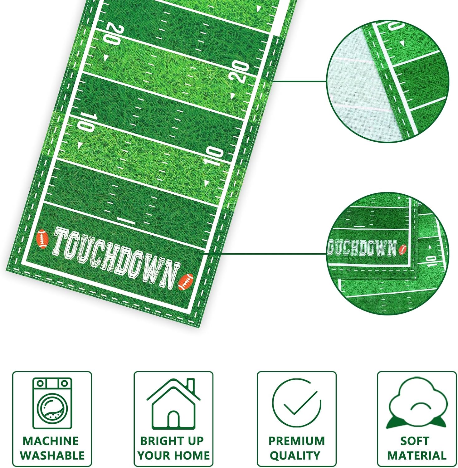 Football Themed Table Runner for Birthday Parties and Game Days