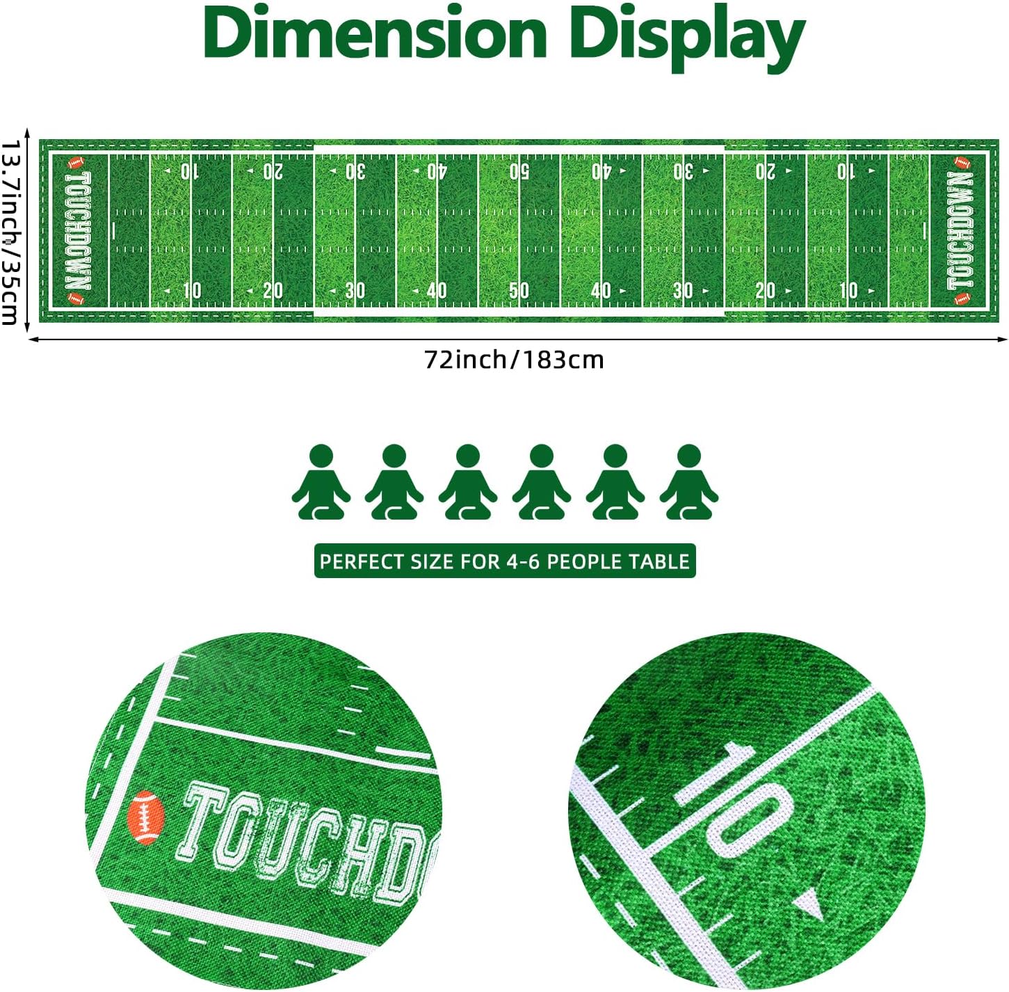 Football Themed Table Runner for Birthday Parties and Game Days