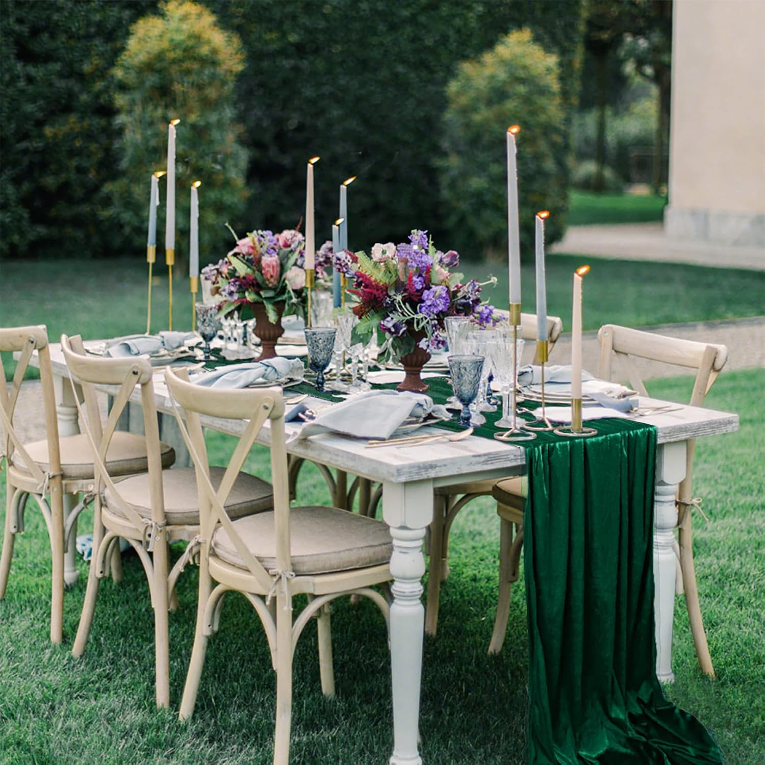 ShinyBeauty Emerald Green Velvet Table Runner 29x120 Wedding Party Use