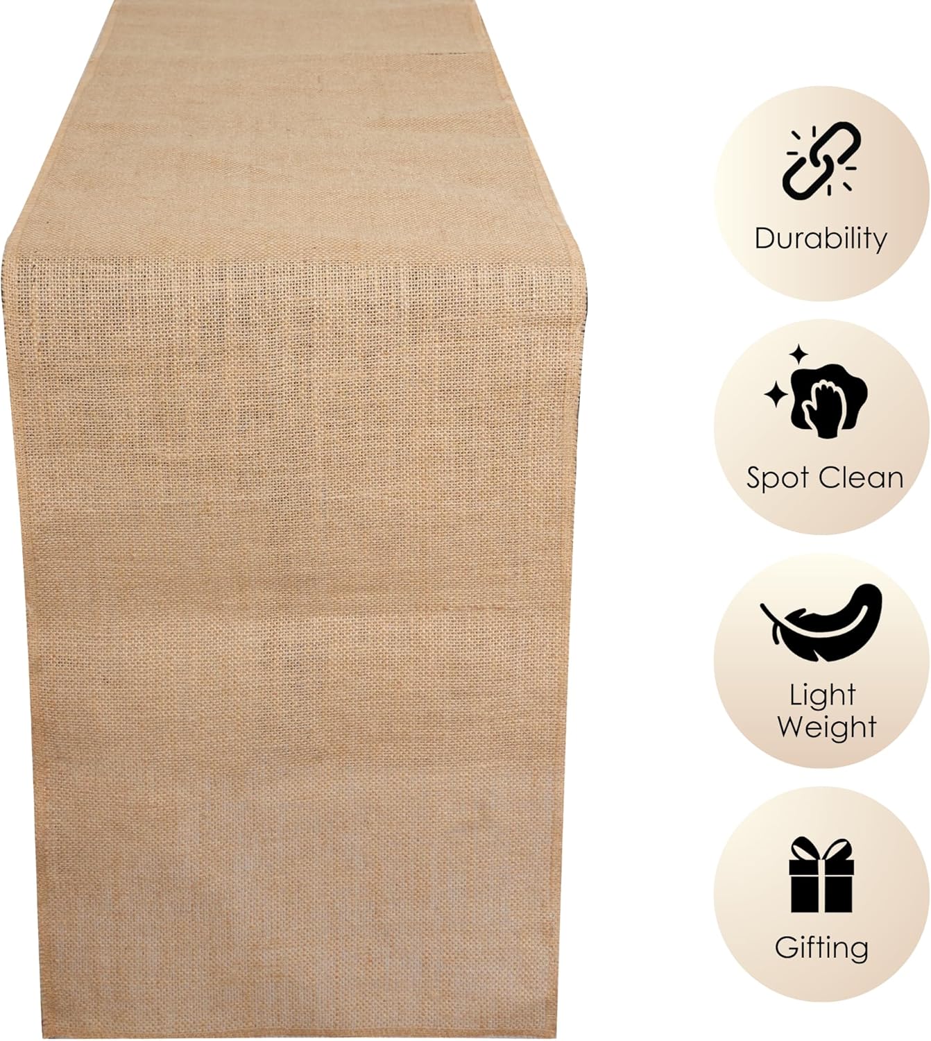 Rajrang Jute Burlap Table Runner 360x12 Inch Natural