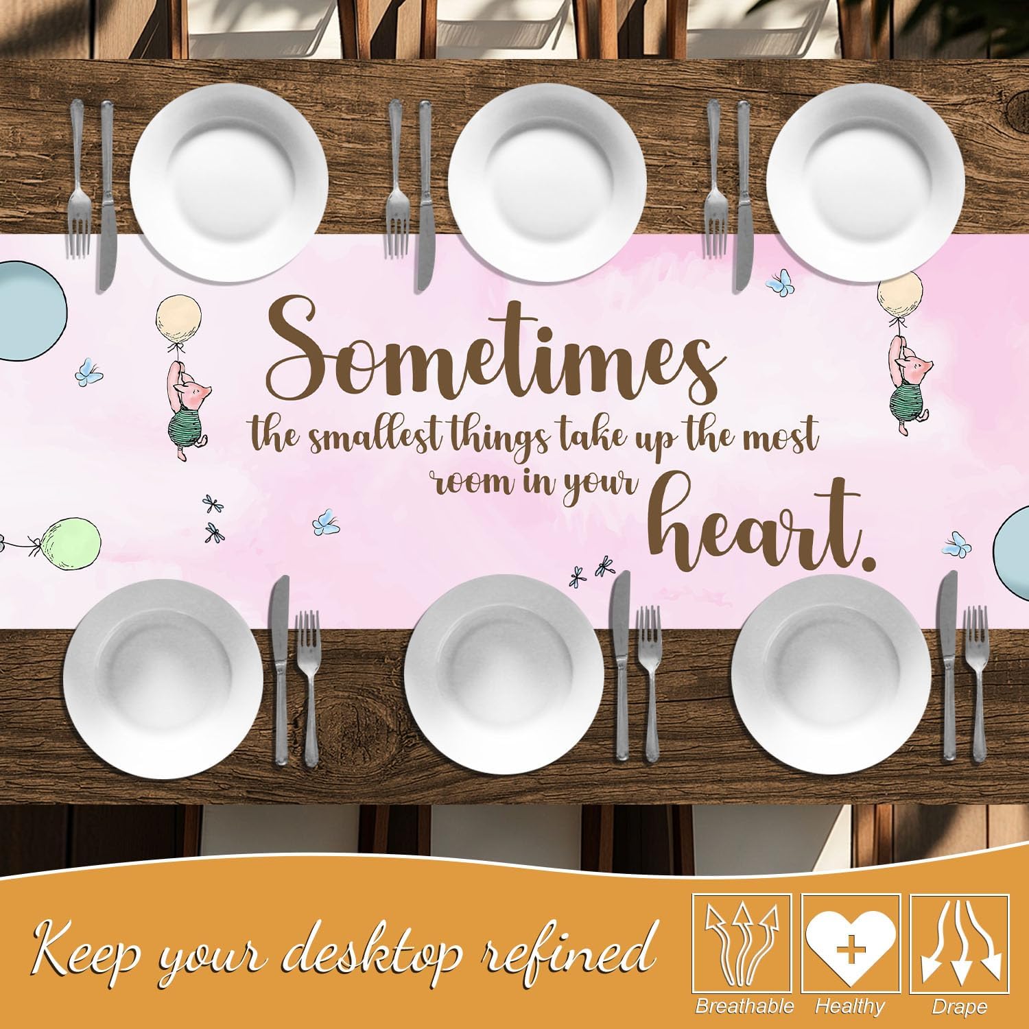 Winnie the Pooh Baby Shower Tablecloth 13x72 Inches
