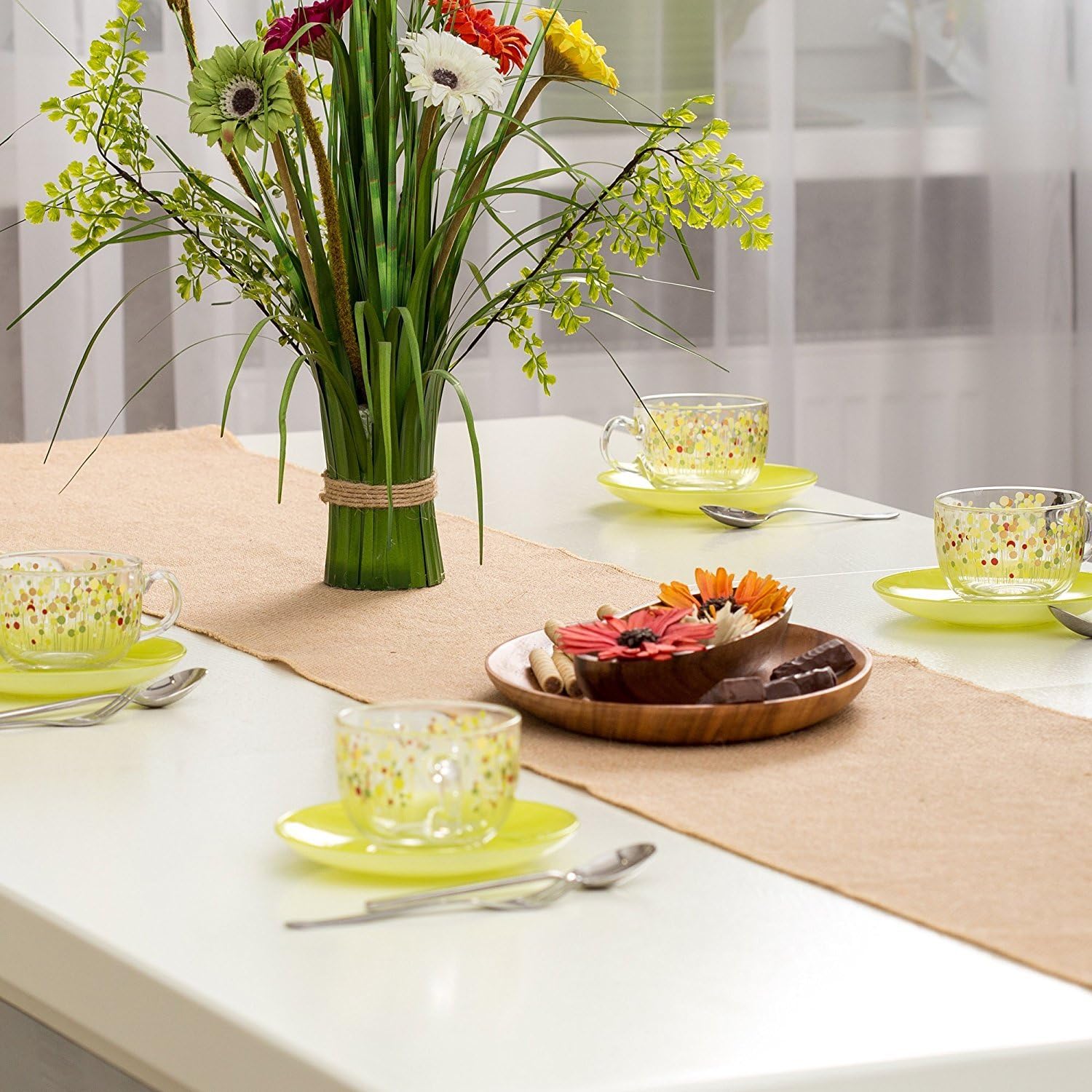 AK-Trading Natural Chic Rustic Burlap Table Runner