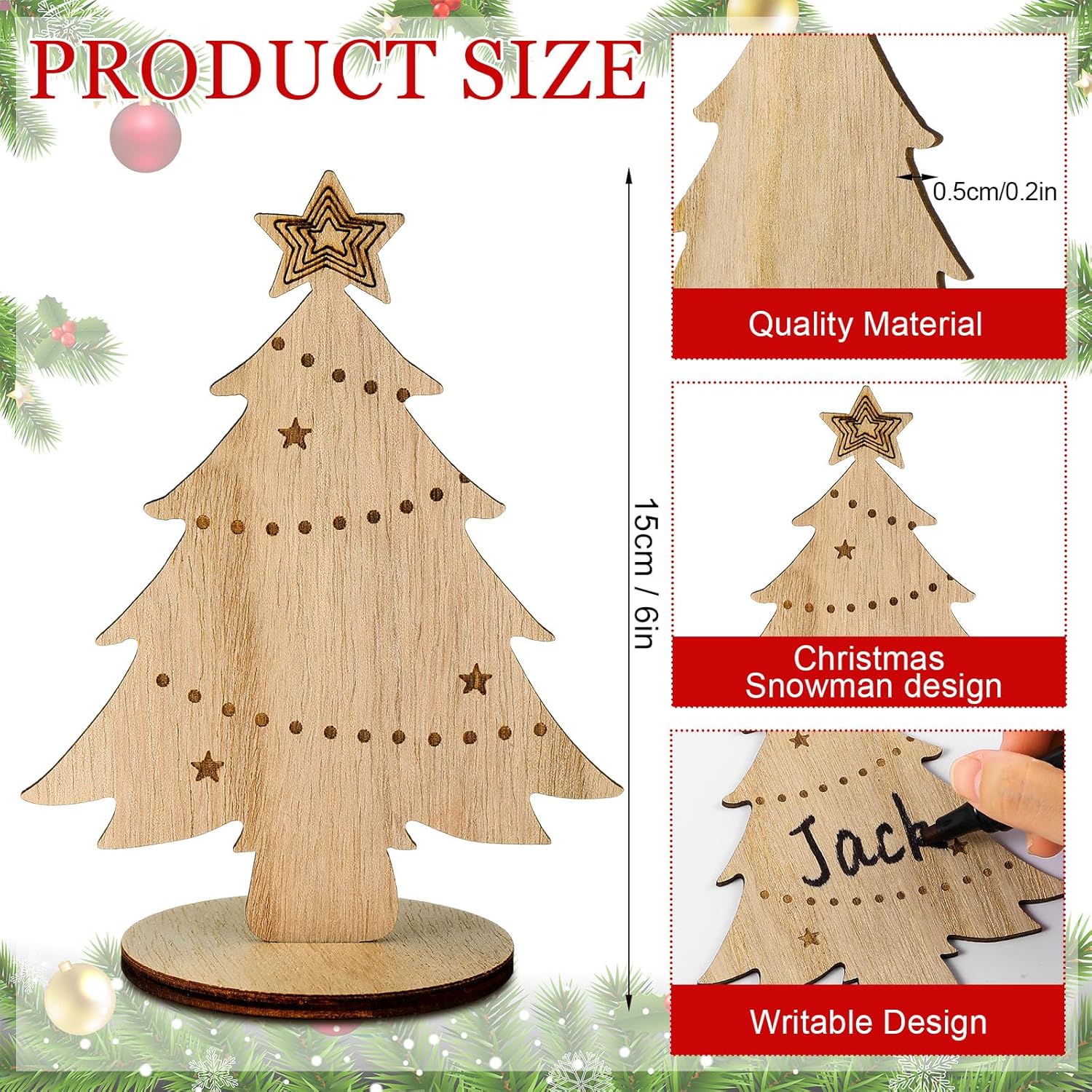 Cholemy 12 Piece Christmas Tree Place Card Holders
