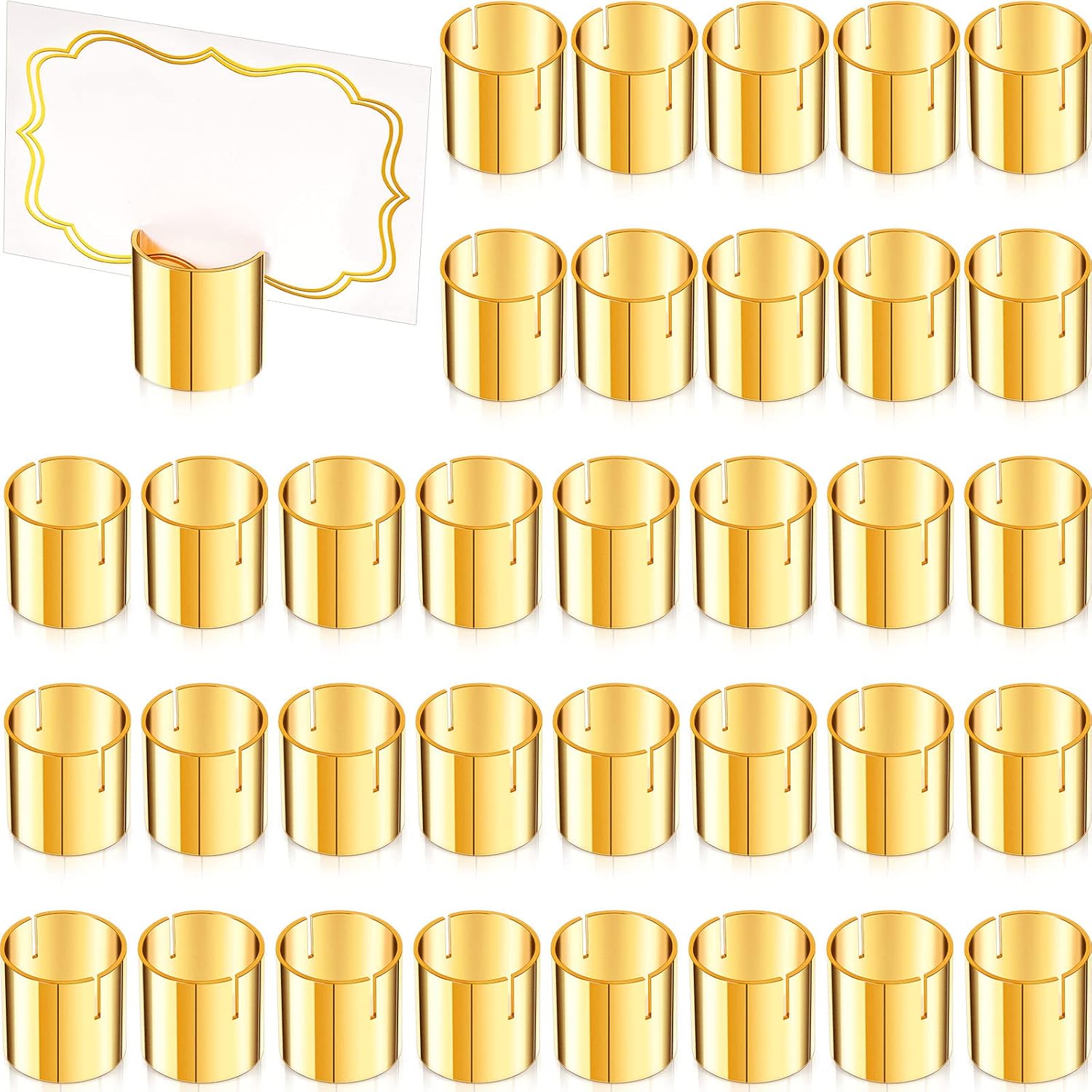 Suclain Gold 24 Piece Table Number Holders with Place Cards
