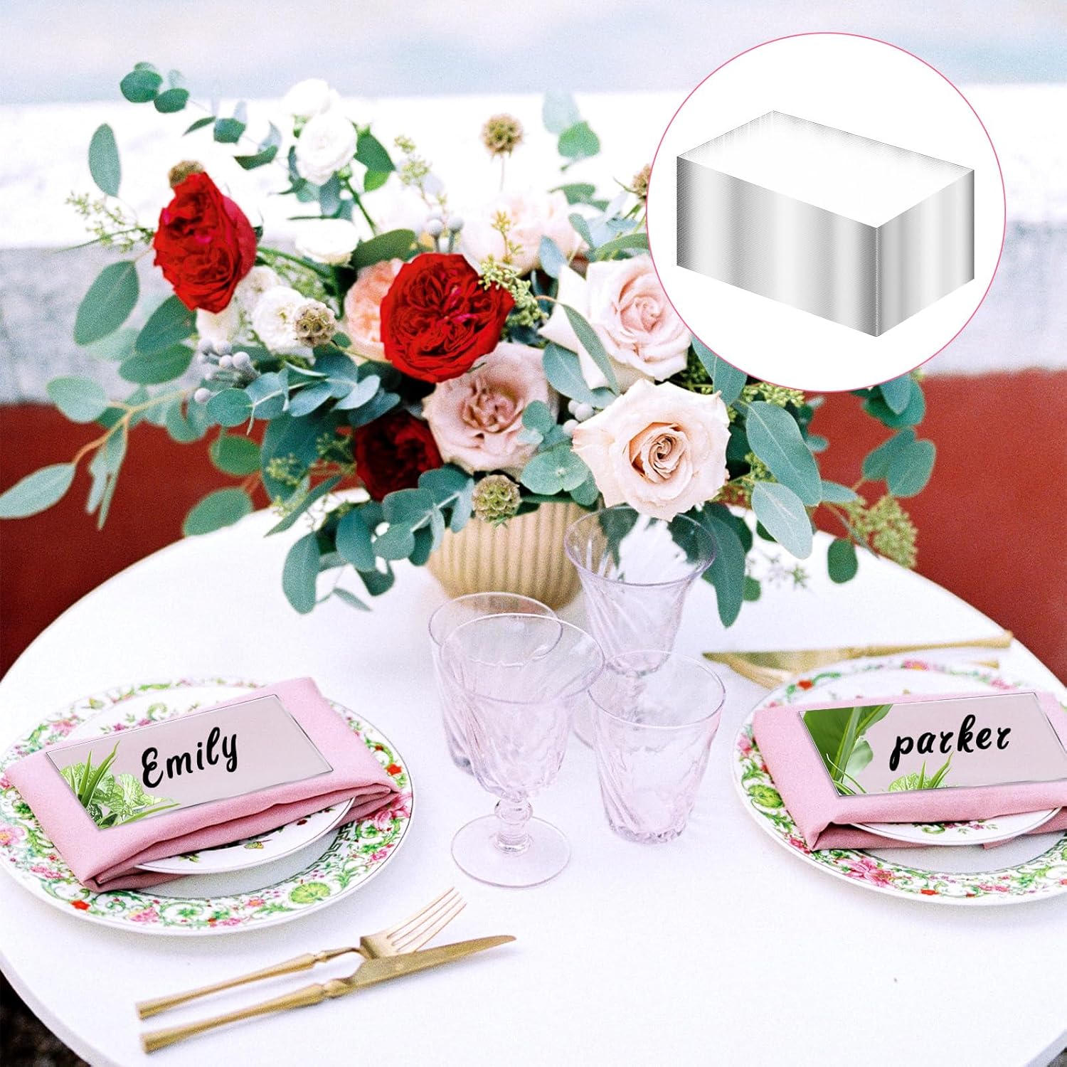120 Pcs Clear Acrylic Place Cards Wedding DIY Table Numbers