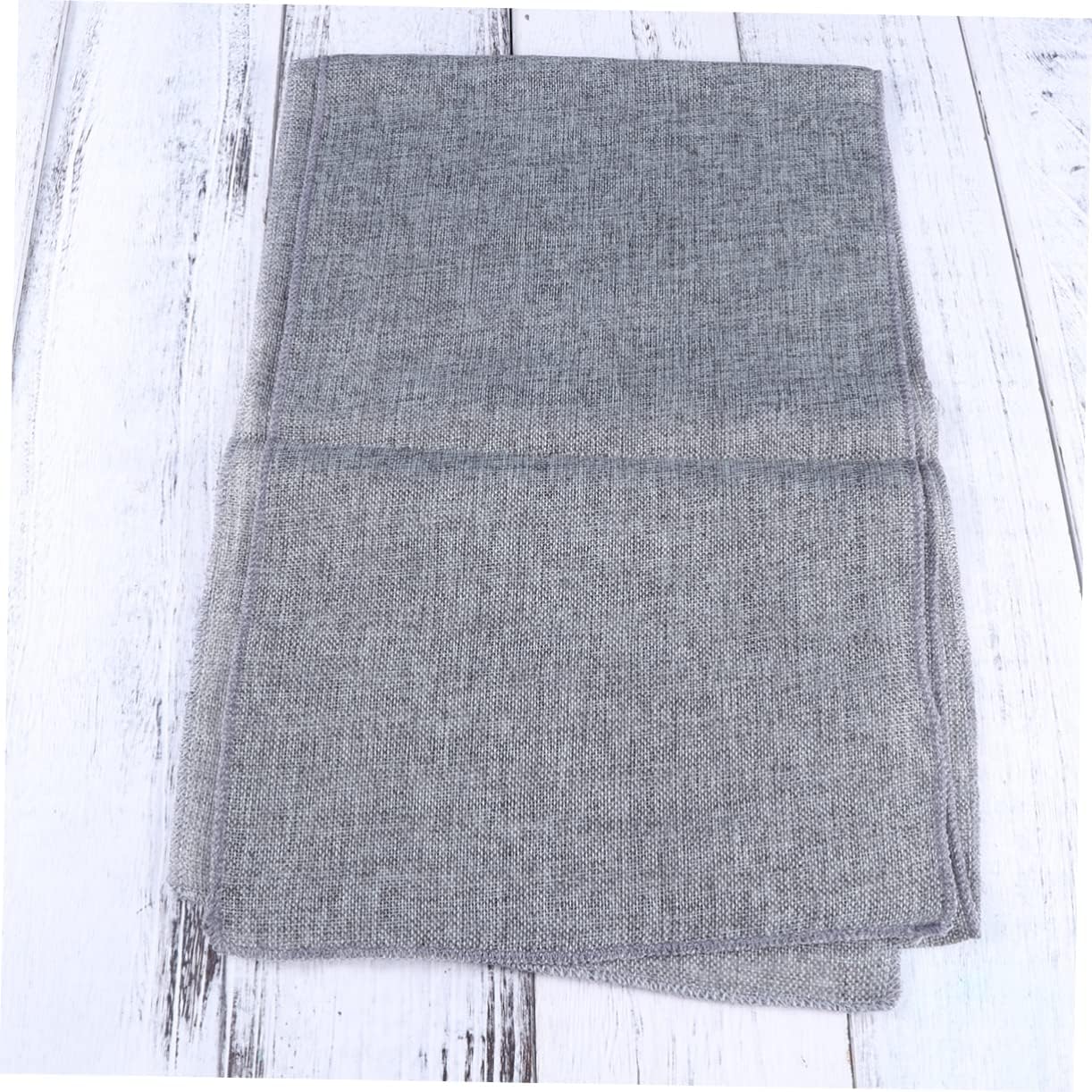 KICHOUSE Gray Burlap Table Runner Elegant Imitated Linen Decor
