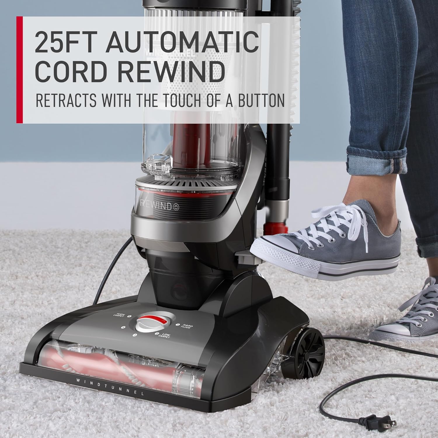 Hoover WindTunnel Cord Rewind Pro Bagless Vacuum Cleaner