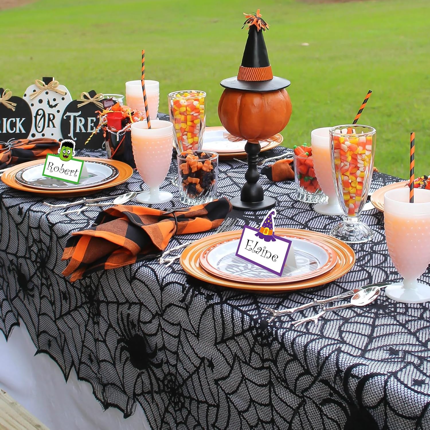 48 Pcs Halloween Place Cards with Funny Designs