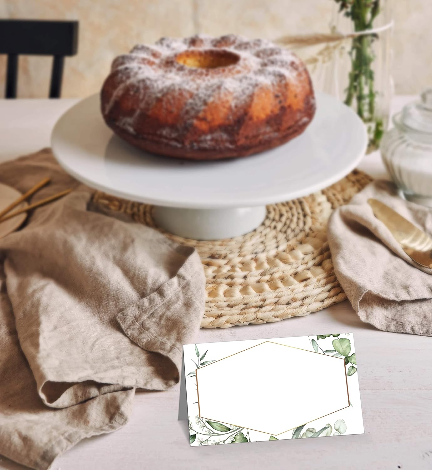 Gold Foil Greenery Table Place Card Set 25 Pcs