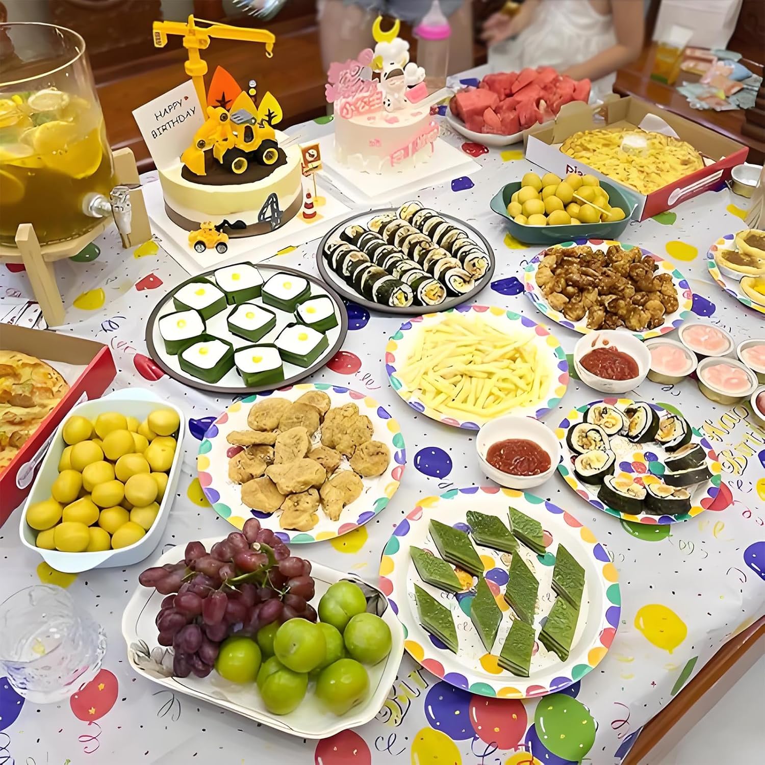 2 Pack Colorful Balloon Tablecloth for Parties