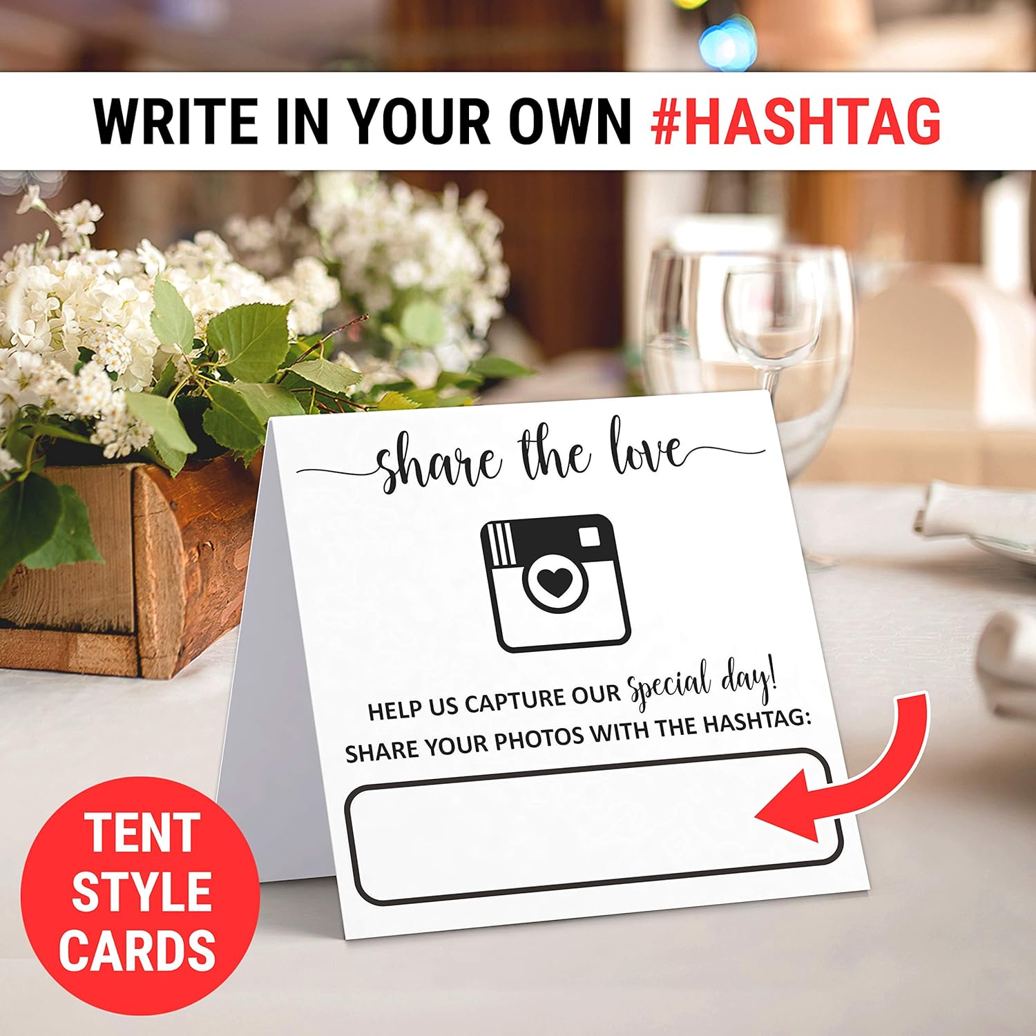 321Done Wedding Hashtag Signs Set of 10
