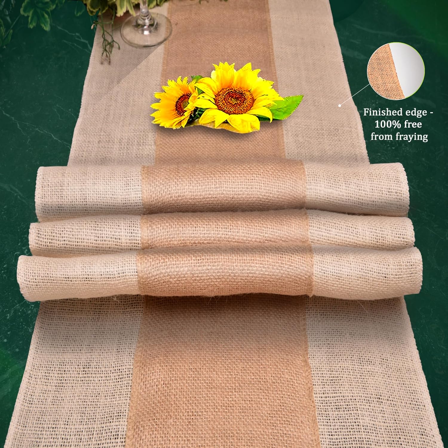 Fibeusion Burlap Table Runner Pack of 1 14x72