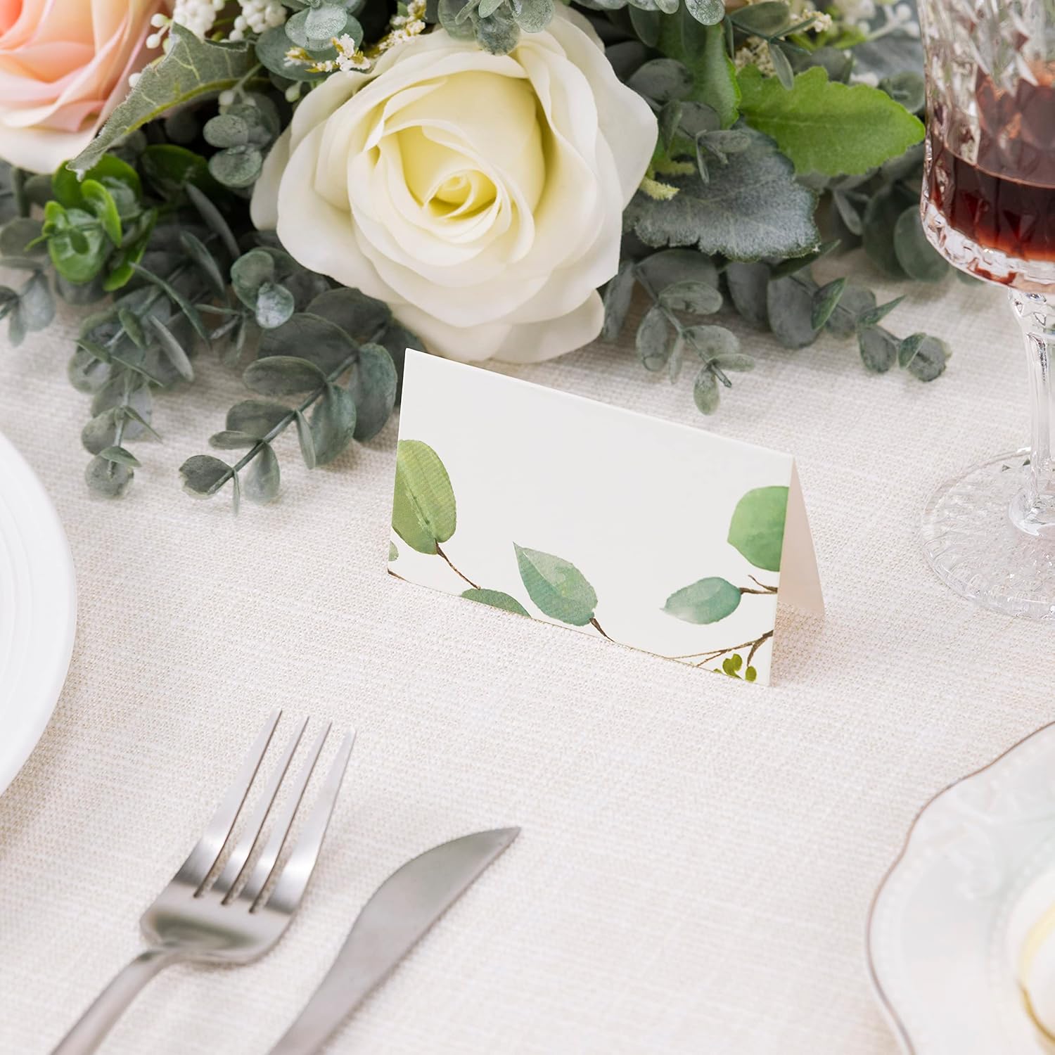 Crisky 120 Pack Greenery Place Cards for Events