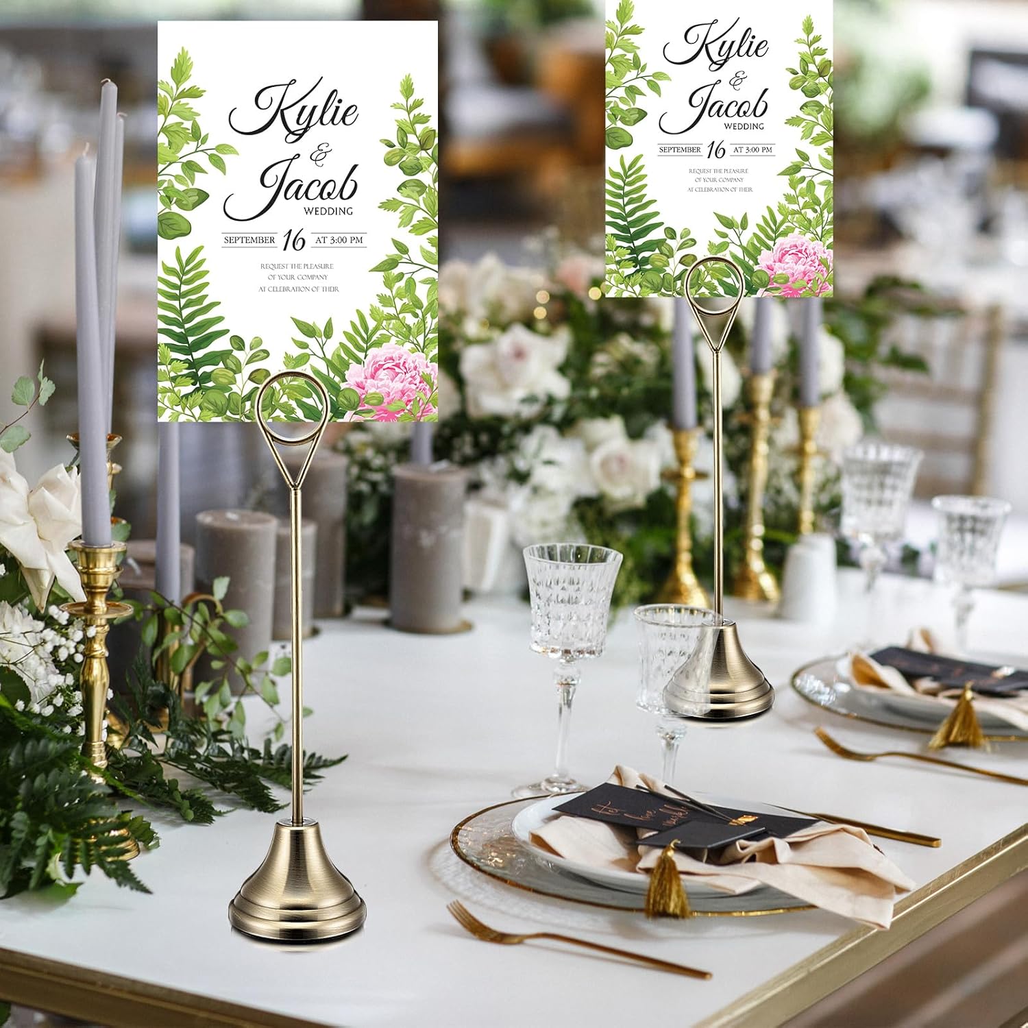 Marspark 16 Pcs 8 Inch Metal Table Number Holders