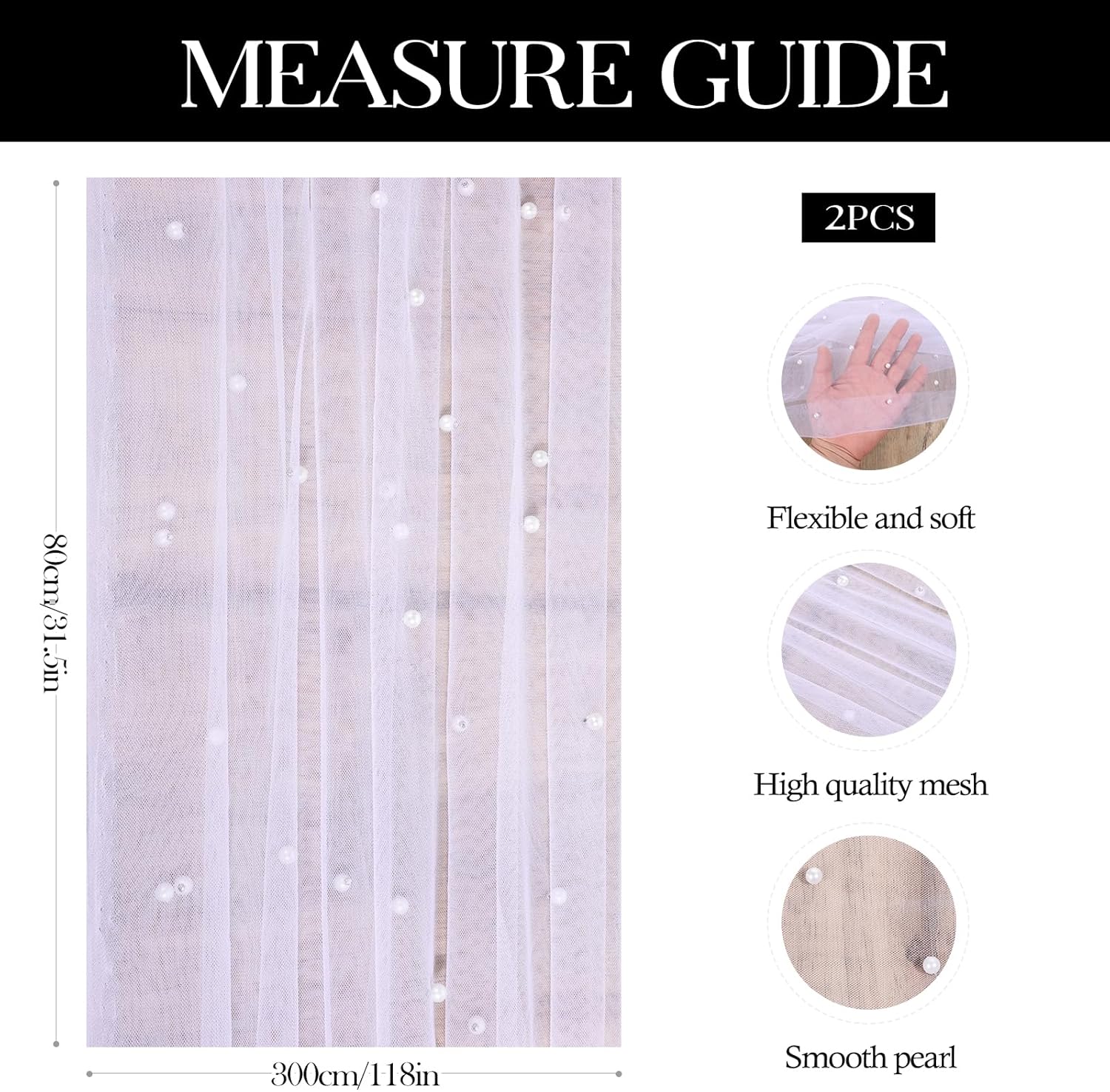 Pearl Table Runner Set of 2 White 10 Ft Wedding Tablecloth