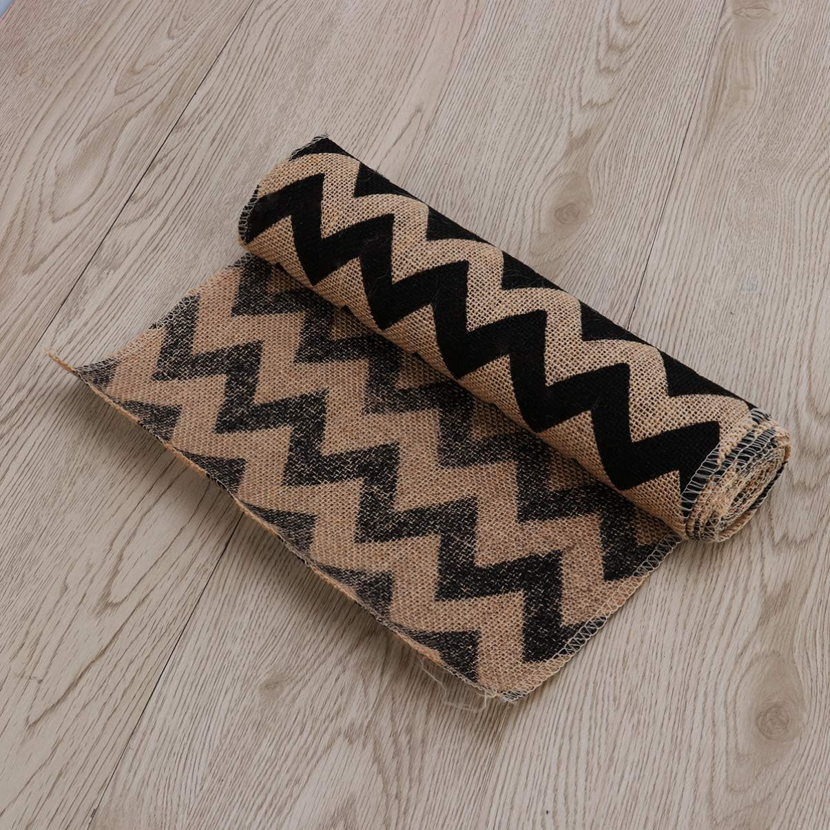 Elegant Dining Table Runners 275x30cm Burlap Linen Wave Pattern