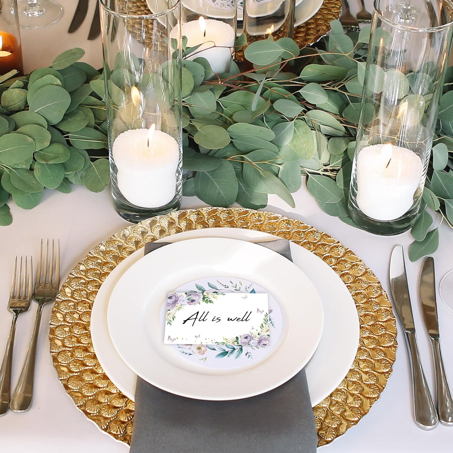Whaline 100Pcs Floral Butterfly Place Cards for Party Events