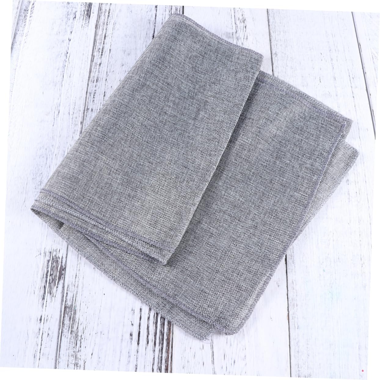 KICHOUSE Gray Burlap Table Runner Elegant Imitated Linen Decor