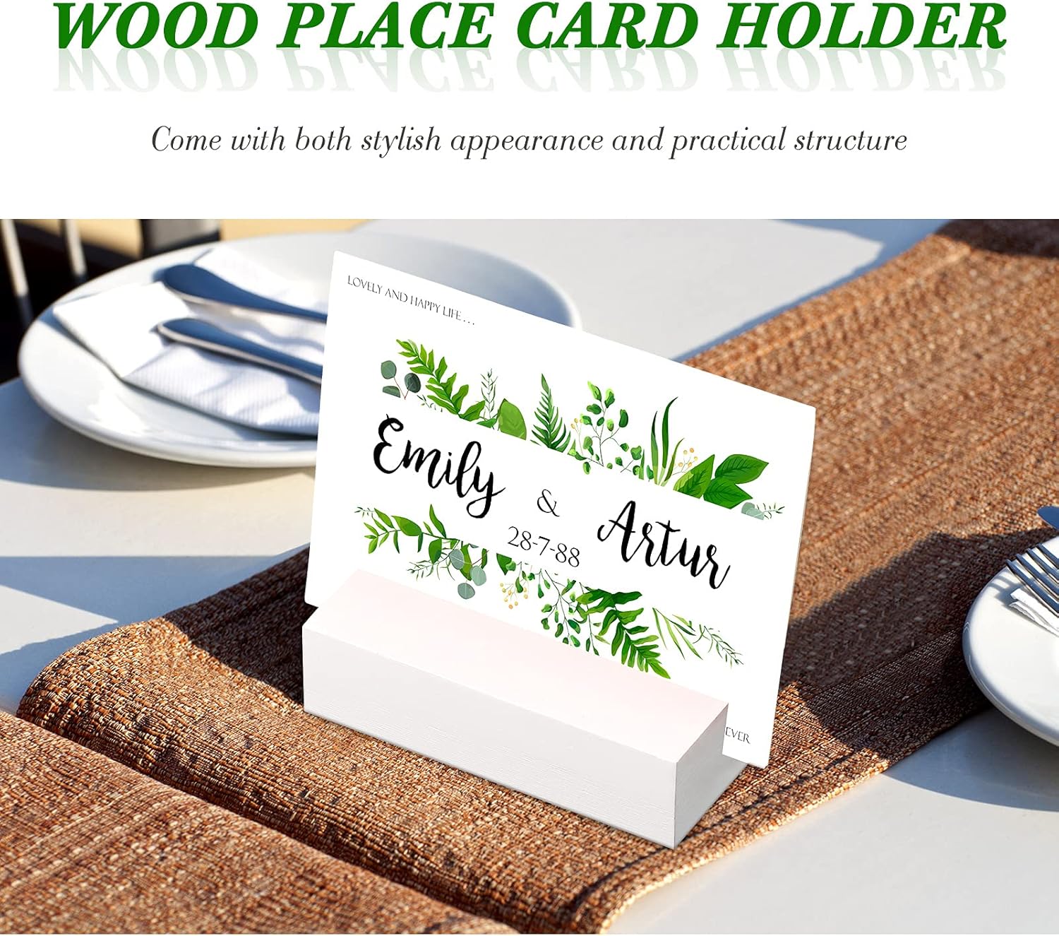12 Piece Wooden Place Card Holders for Wedding Events 1