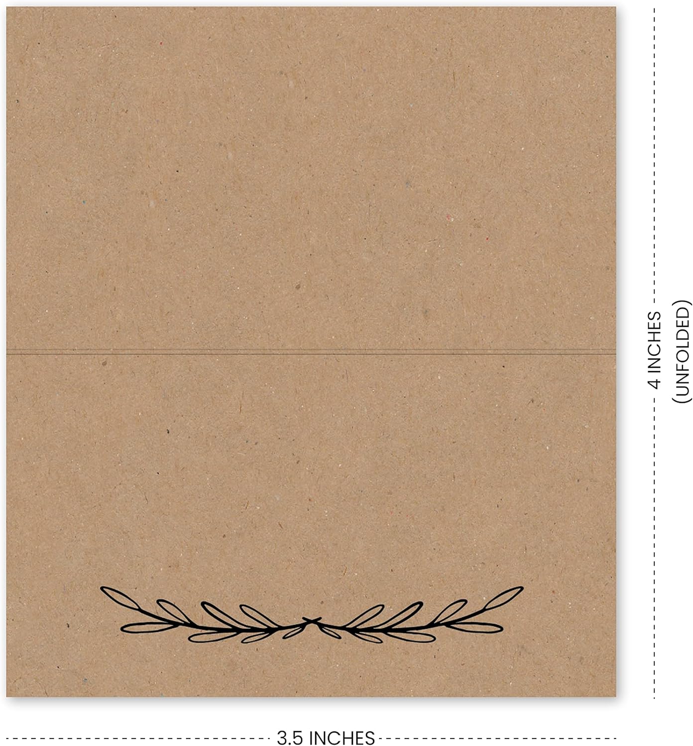 25 Rustic Kraft Tent Table Place Cards for Weddings and Events