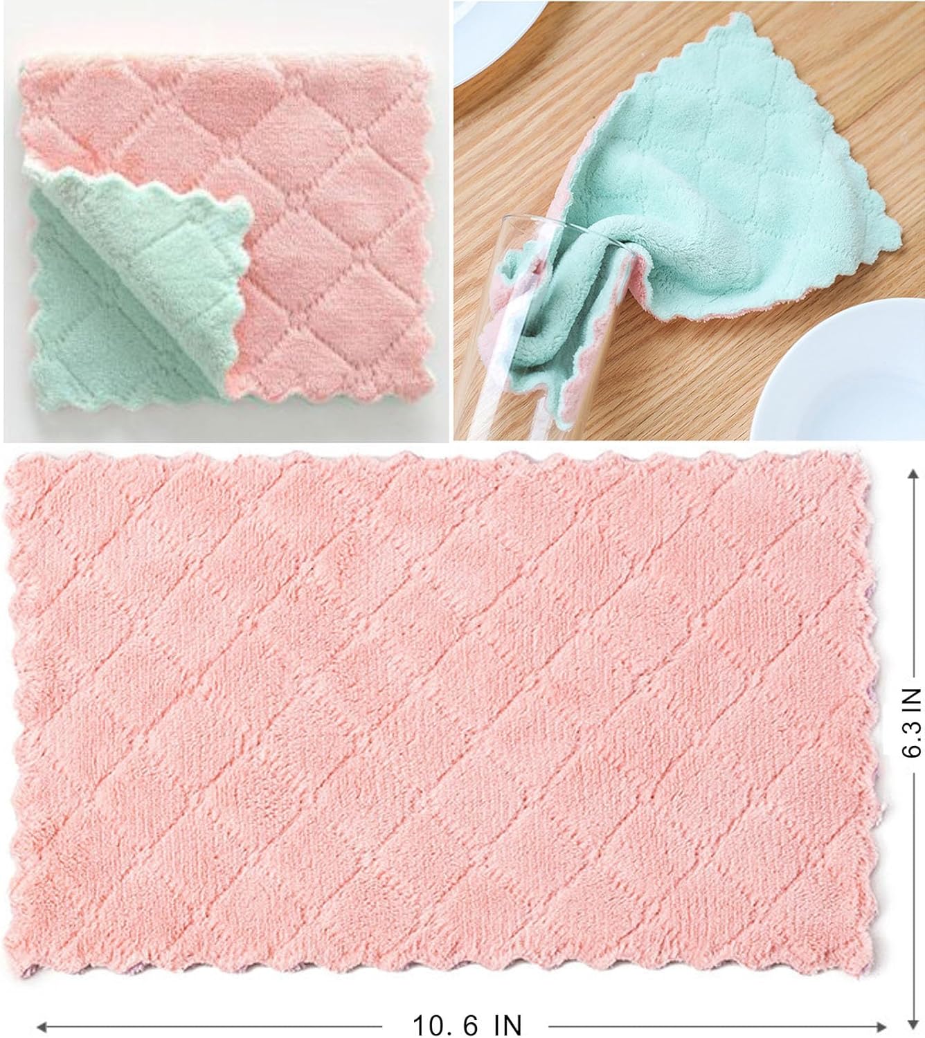 32 Pack Microfiber Dish Towels Ultra Absorbent Non-Stick Kitchen Cloths