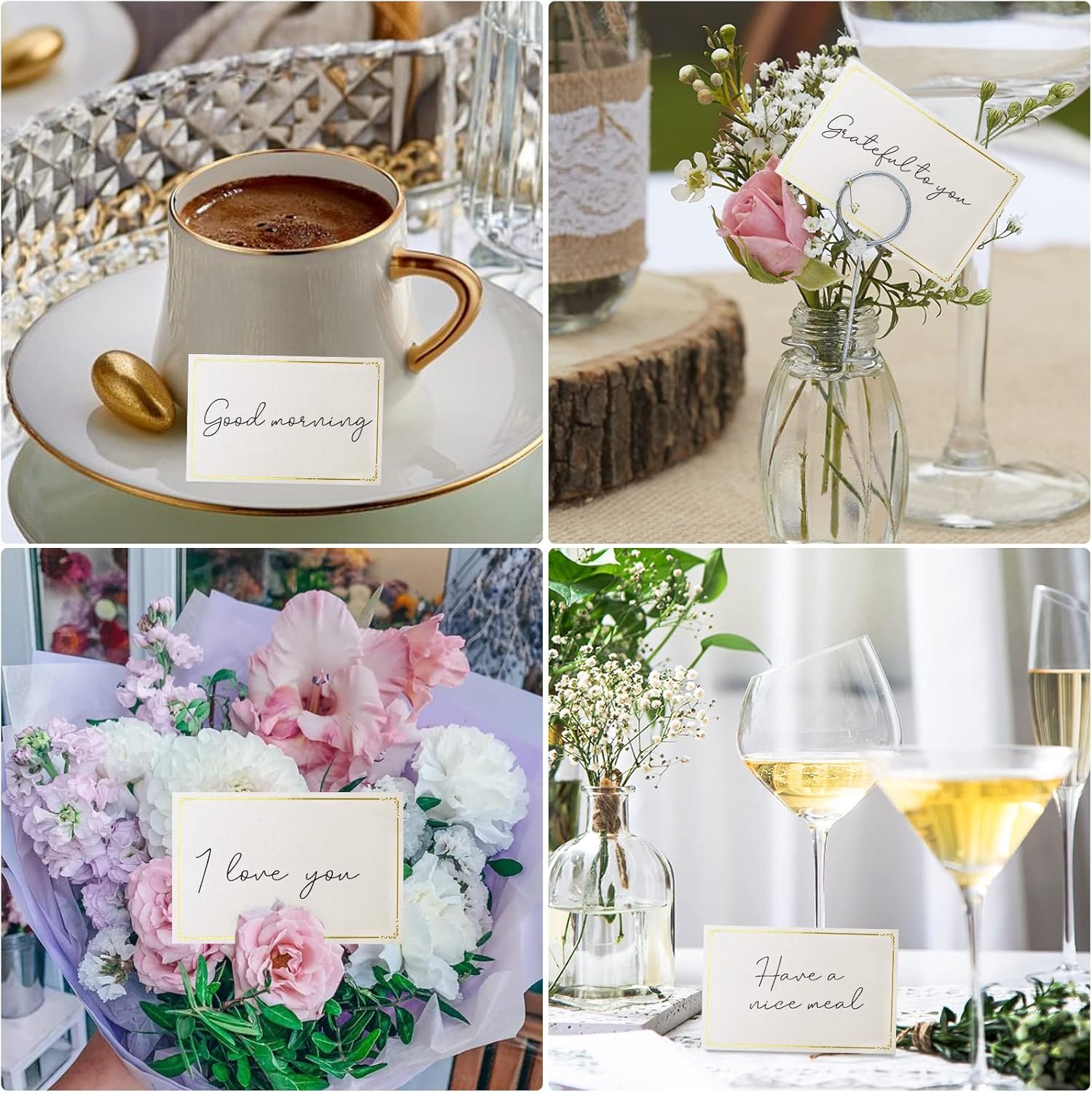 PECULA 70 Pcs Gold Foil Place Cards for Wedding and Events