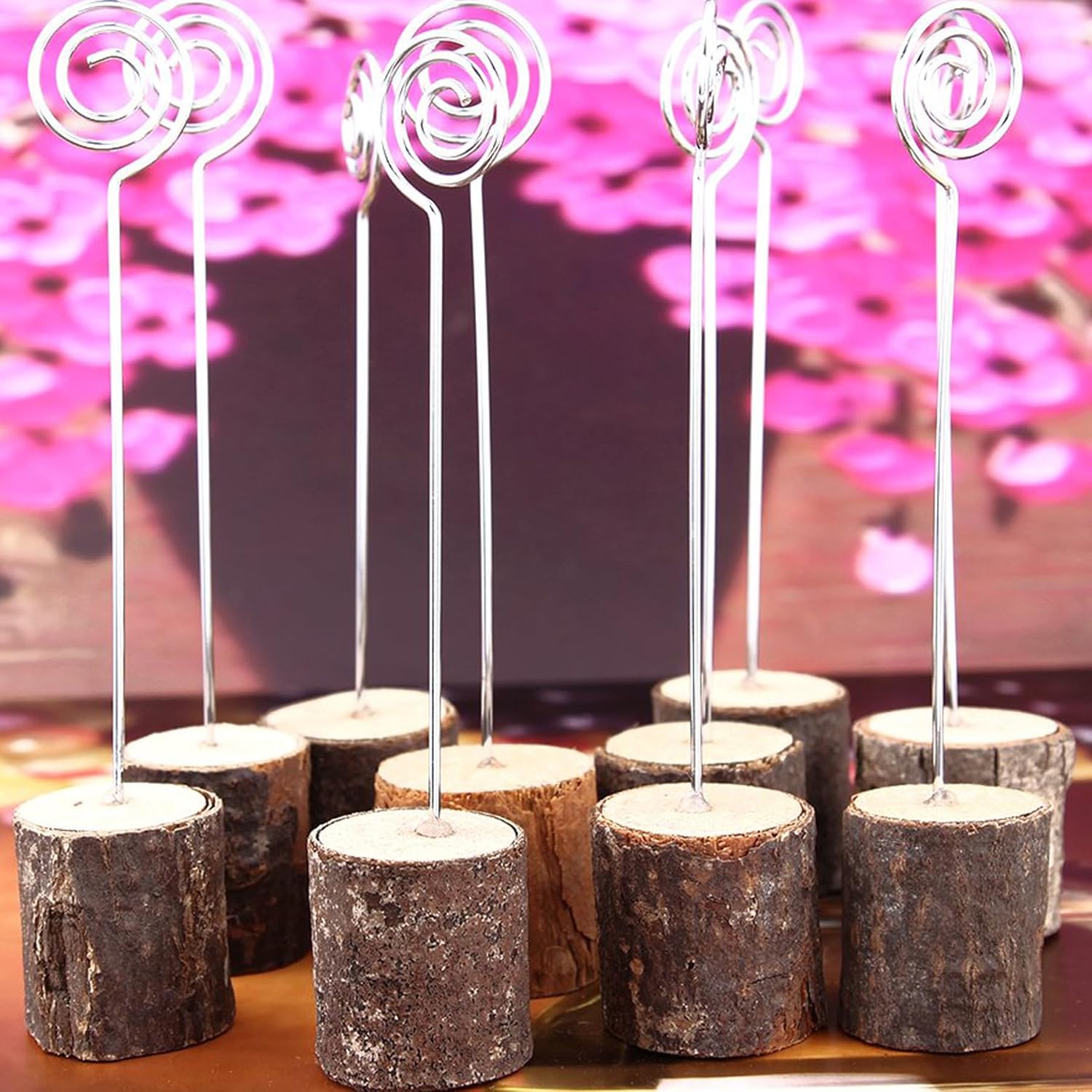WOHENI 10Pcs Rustic Wood Place Card Holders