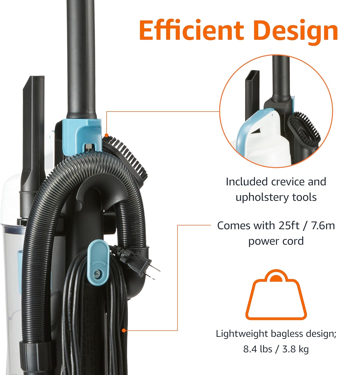 Amazon Basics Upright Bagless Vacuum for Carpet and Hard Floors