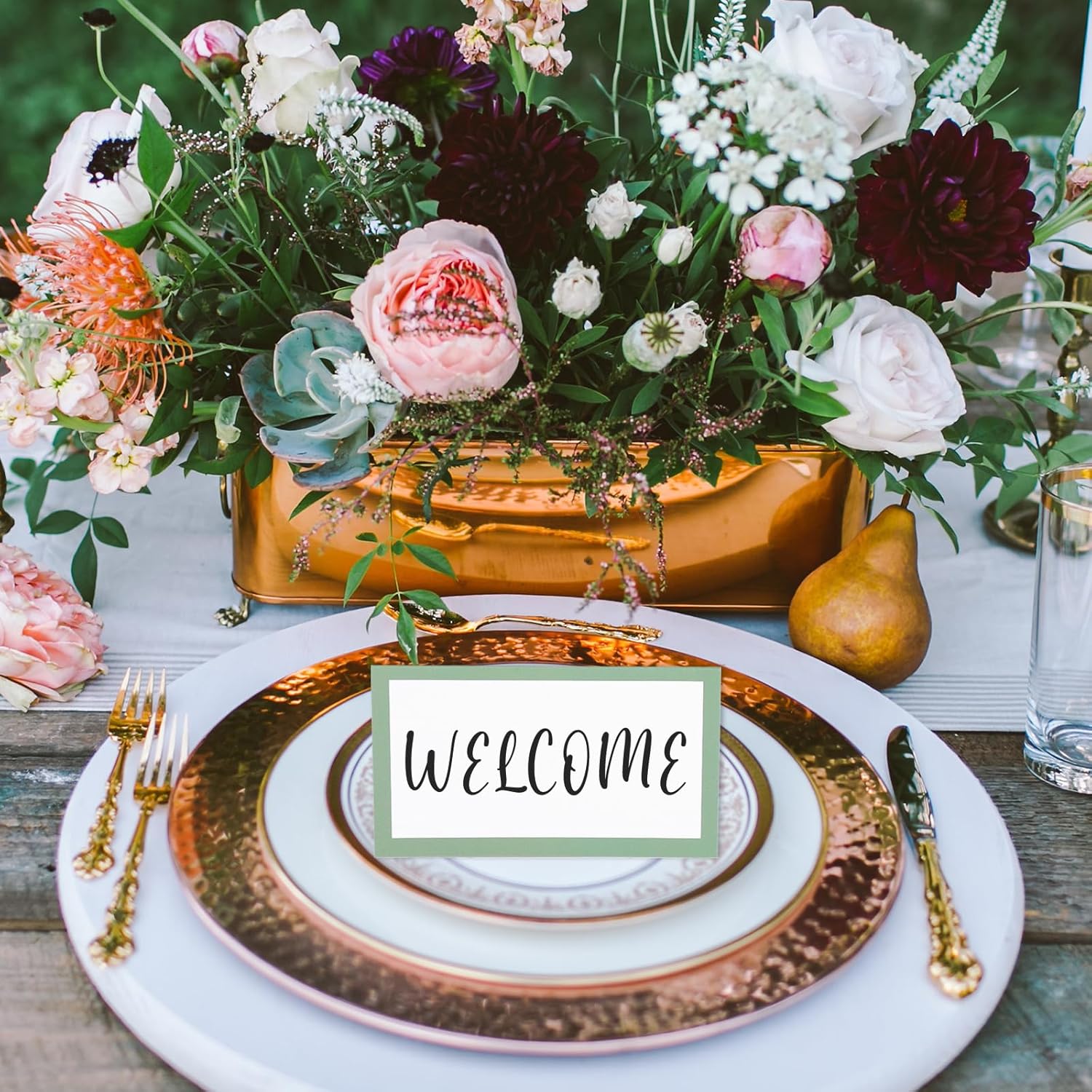 Whaline 100Pcs Sage Green Place Cards Wedding Seating Cards Tented Cards Party Supplies