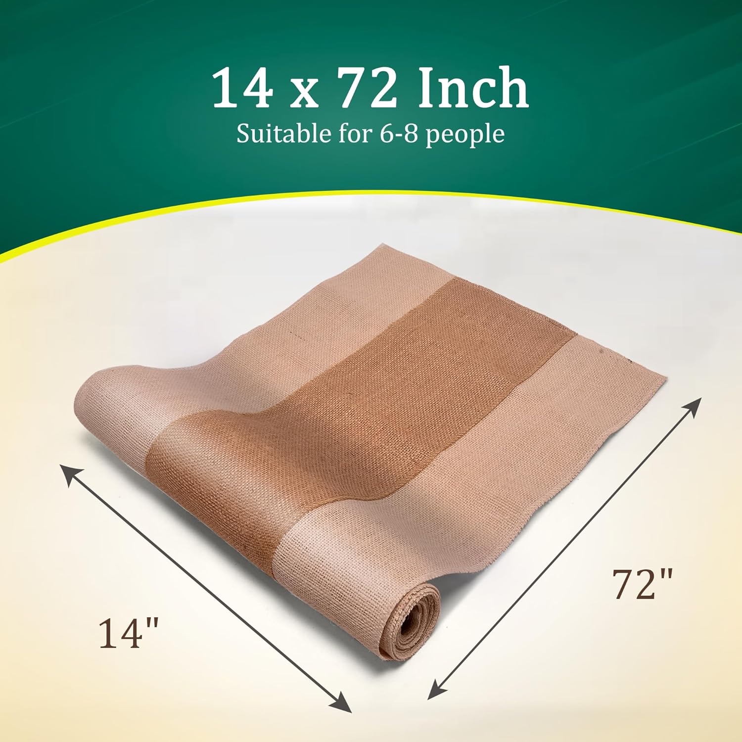Fibeusion Burlap Table Runner Pack of 1 14x72