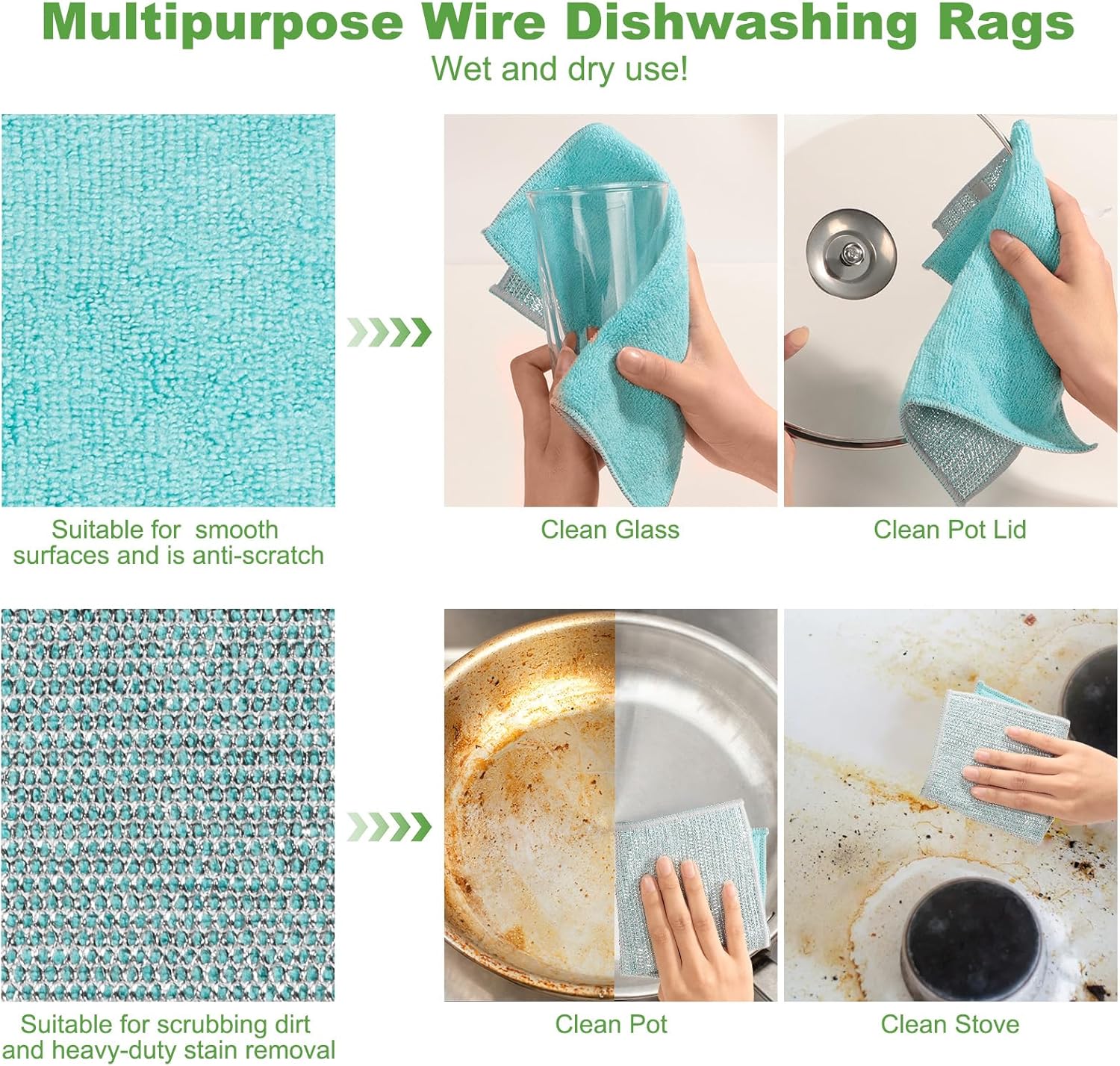 10 Counts Non Scratch Wire Dishcloth Multipurpose