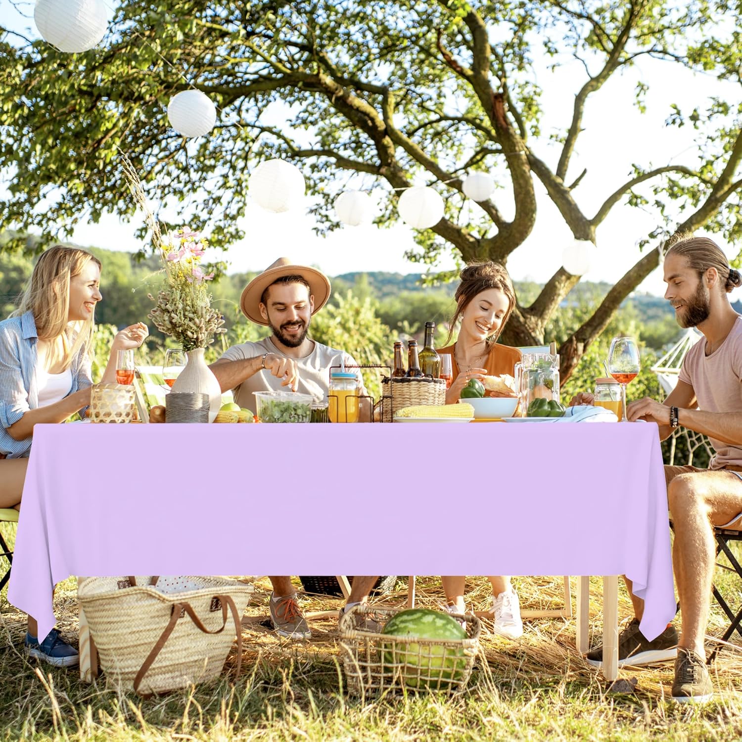 14 Pack Pastel Plastic Tablecloths for Summer Events