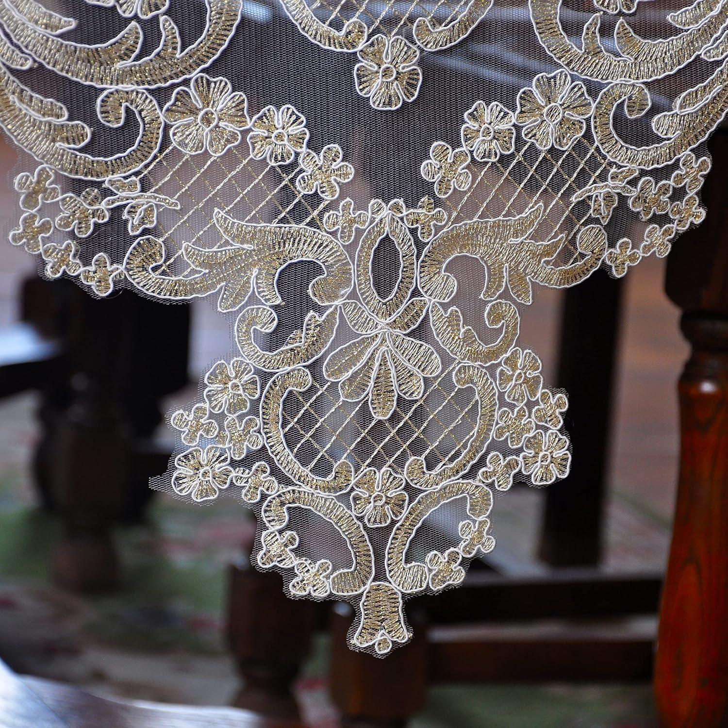 Elegant Vintage Lace Table Runner 120 Inches