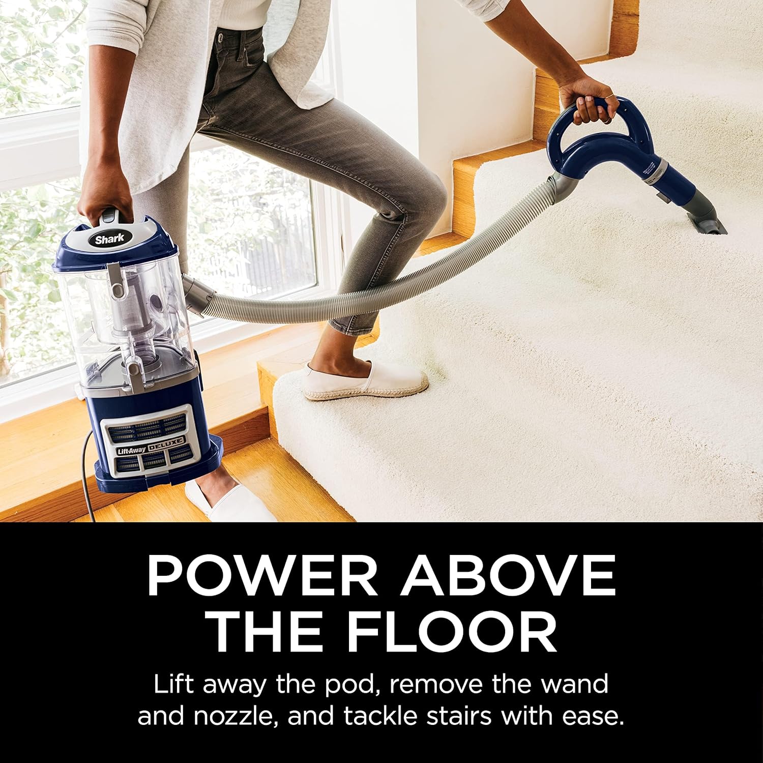 Shark Navigator Lift-Away Deluxe Upright Vacuum Blue NV360