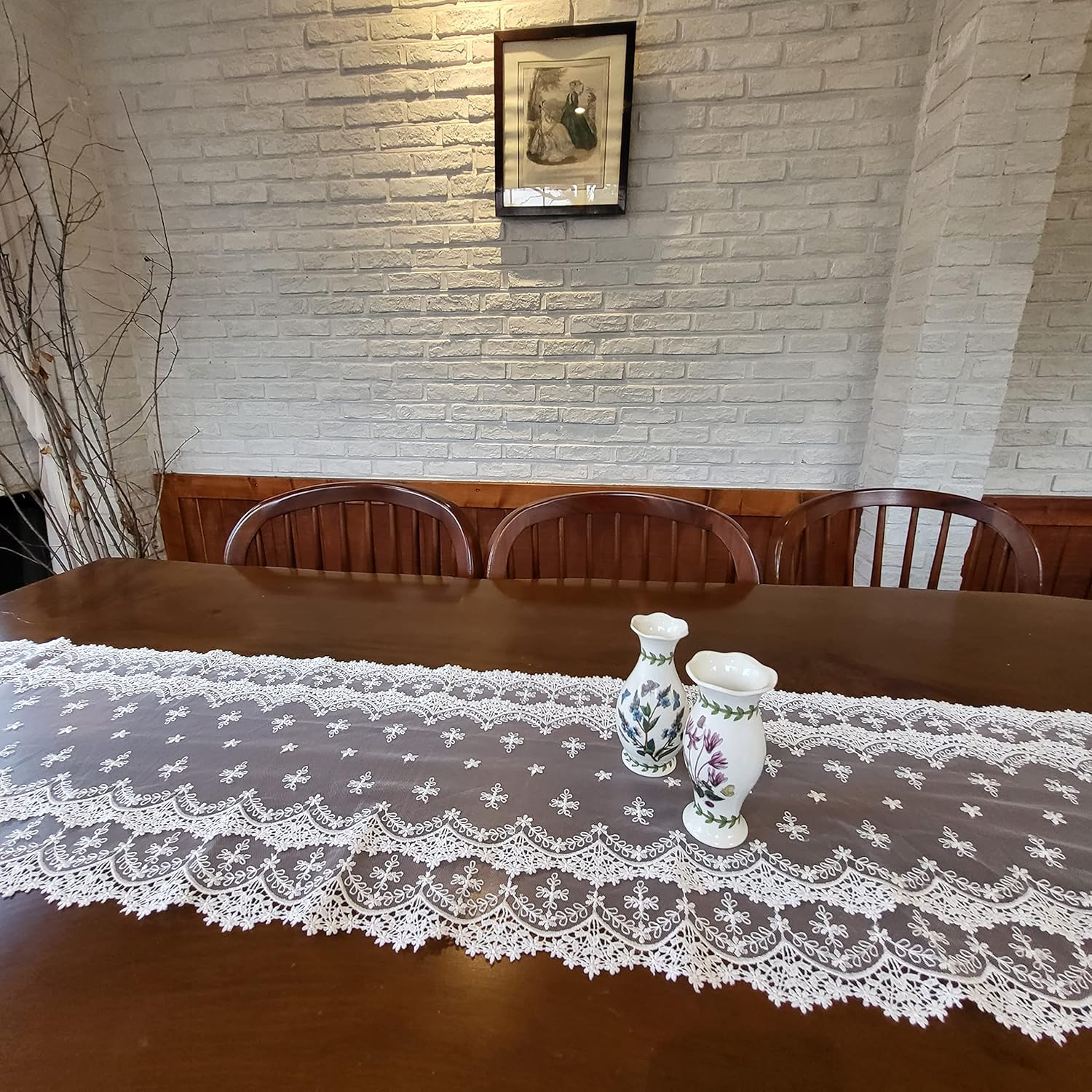 Lacely Inicia Table Lace Runner 12x86 Inch White Decor