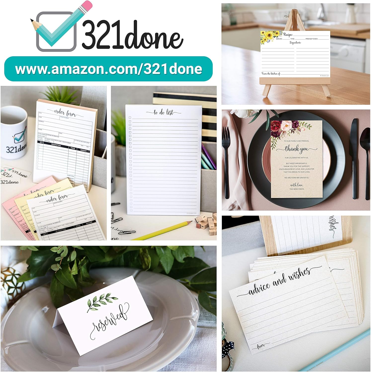 321Done Greenery Place Cards - Set of 50